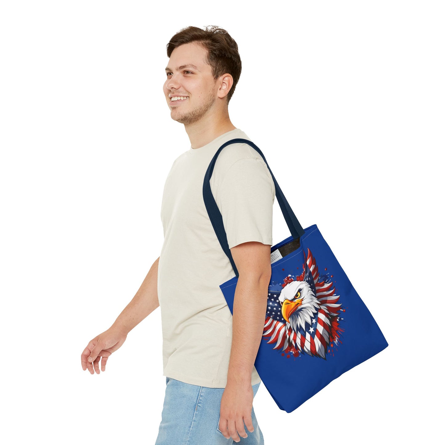 Princess Grace Patriotic Eagle Tote Bag USA Flag Design for Independence Day & Everyday Use