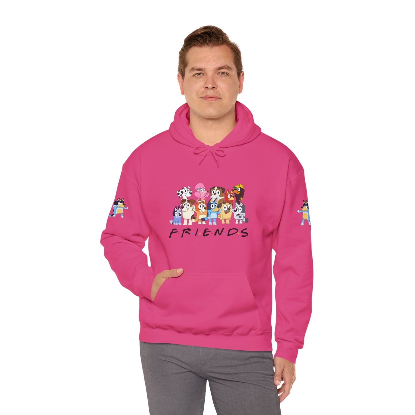 Princess Grace Bluey Unisex Heavy Blend Hooded Sweatshirt 'Friends' Cartoon Design