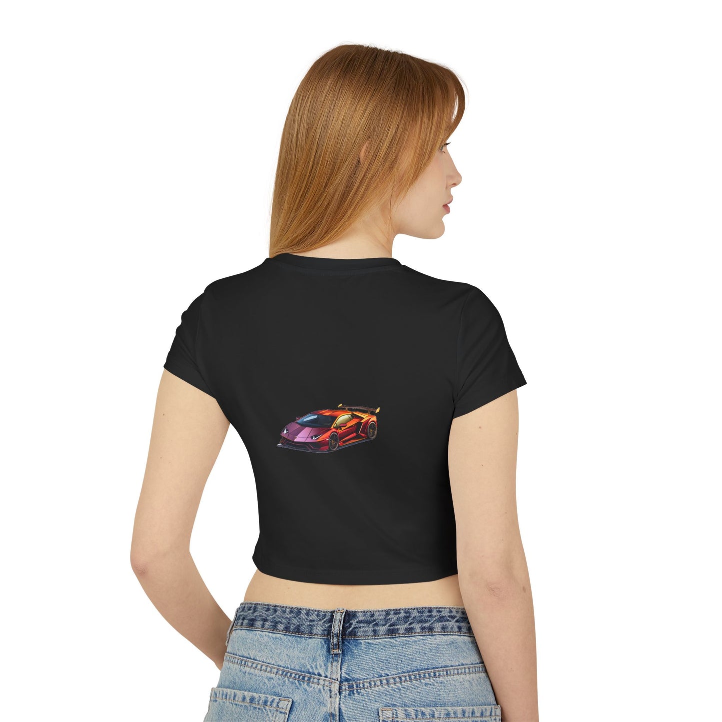 Princess Grace Women's Baby Tee Hot Wheels Graphic Car Shirt