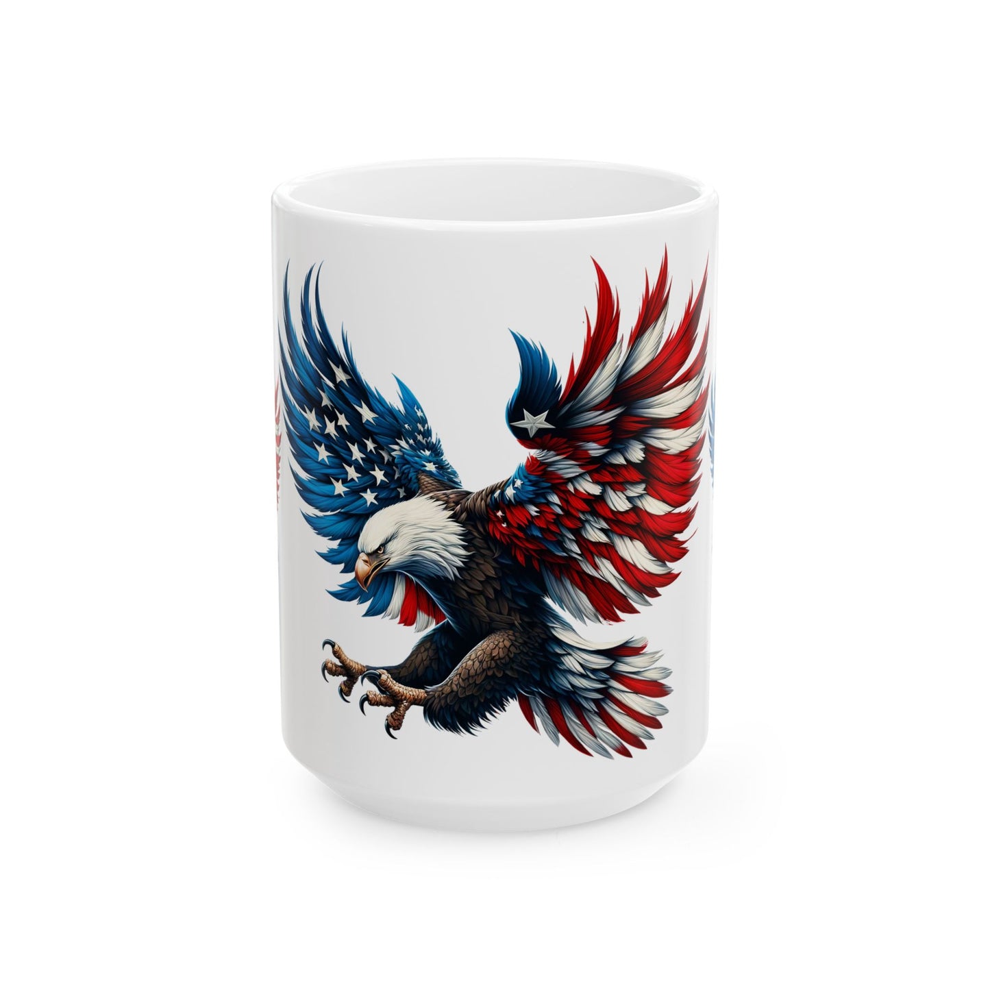 Princess Grace Patriotic Eagle Ceramic Mug 11oz & 15oz Perfect for Independence Day