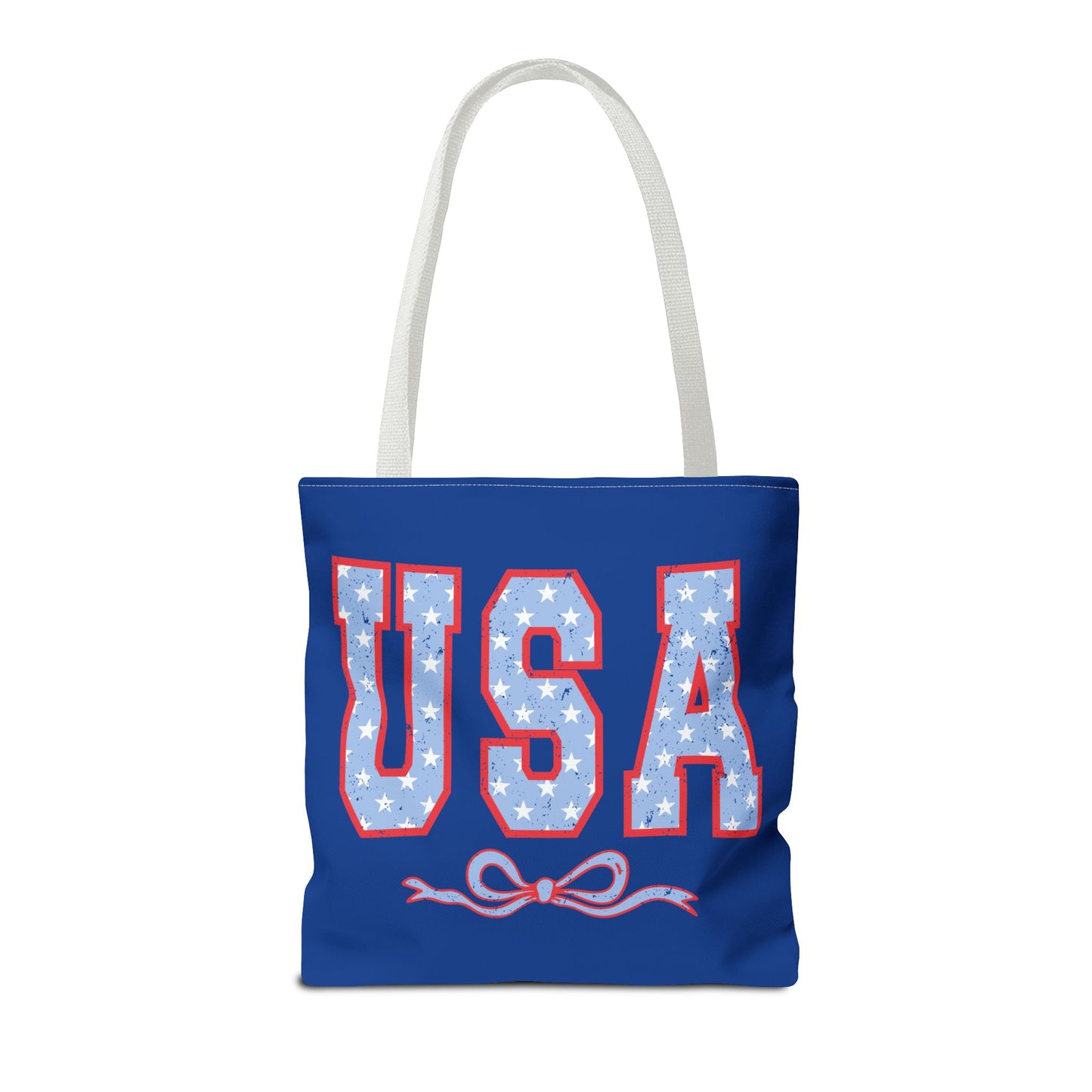 Princess Grace Patriotic USA Tote Bag Stylish Blue Star Design for Holidays & Everyday Use