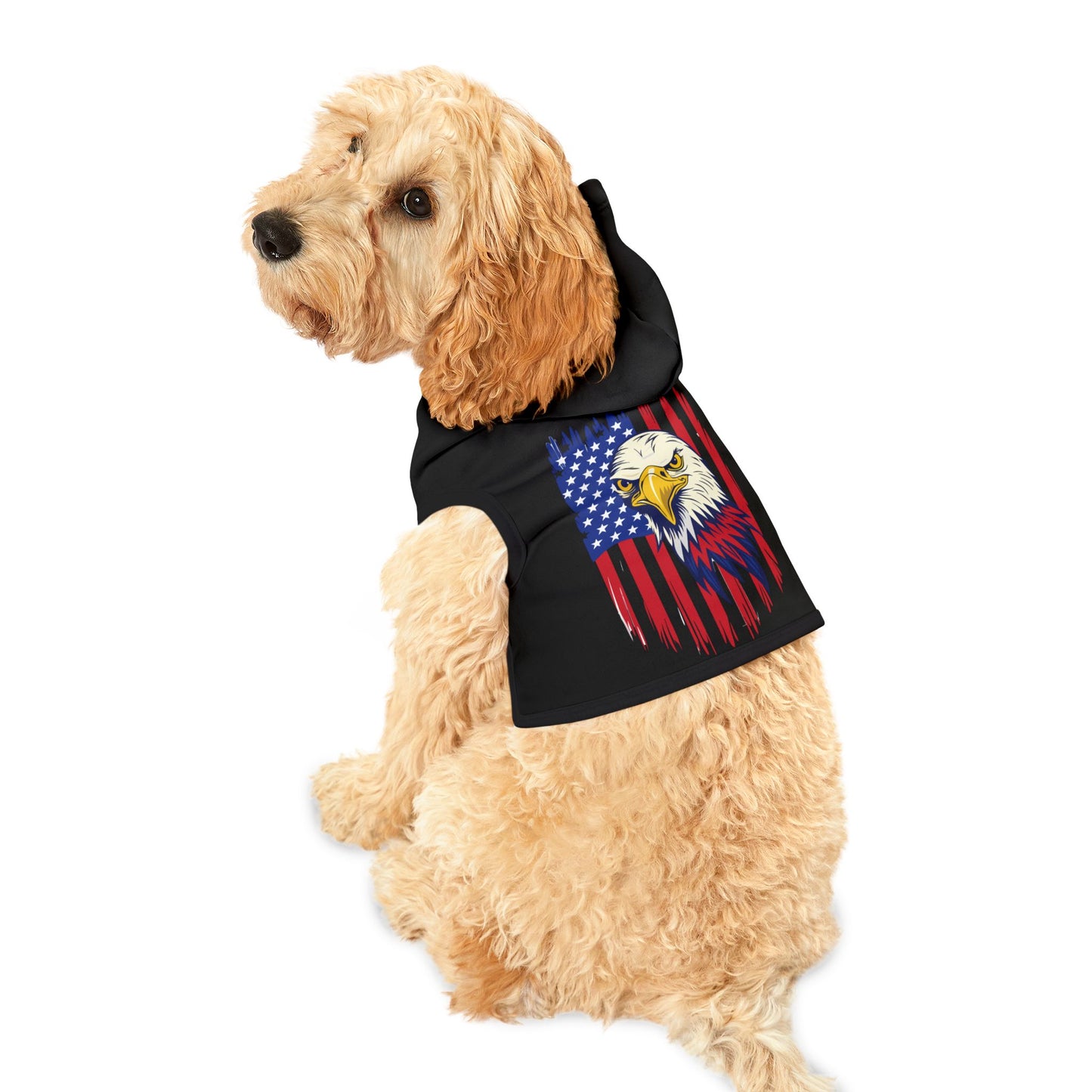 Princess Grace Patriotic Pet Hoodie with Eagle Design