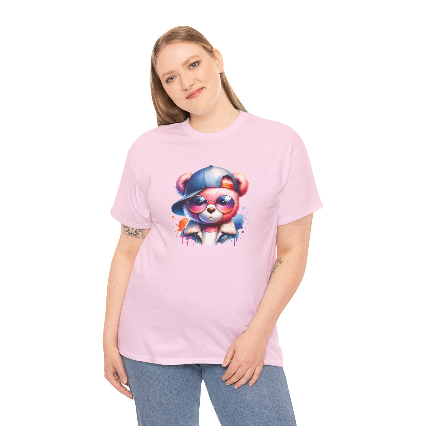 Princess Grace Cool Bear Graphic Unisex Heavy Cotton Tee Trendy Streetwear T-Shirt