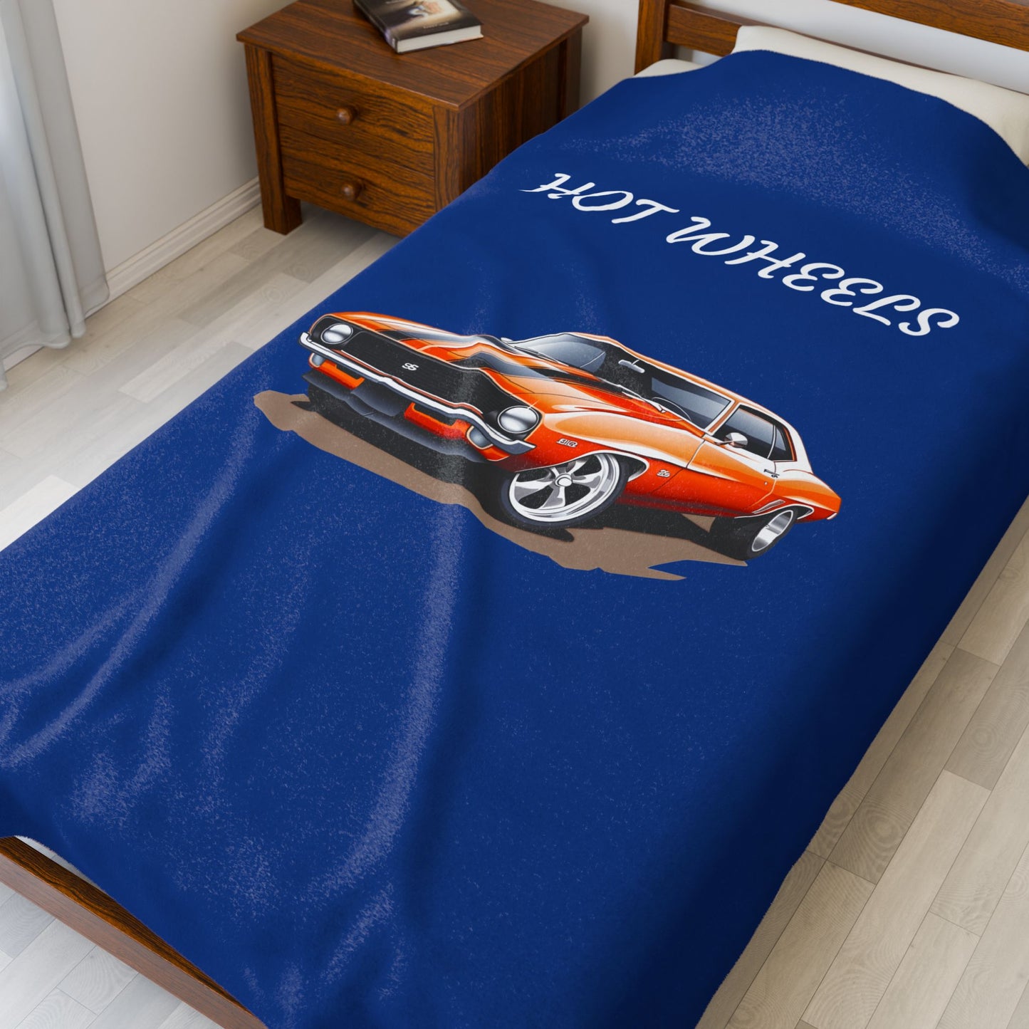 Princess Grace Hot Wheels Velveteen Plush Blanket Cozy Car Themed Throw for Automotive Enthusiasts