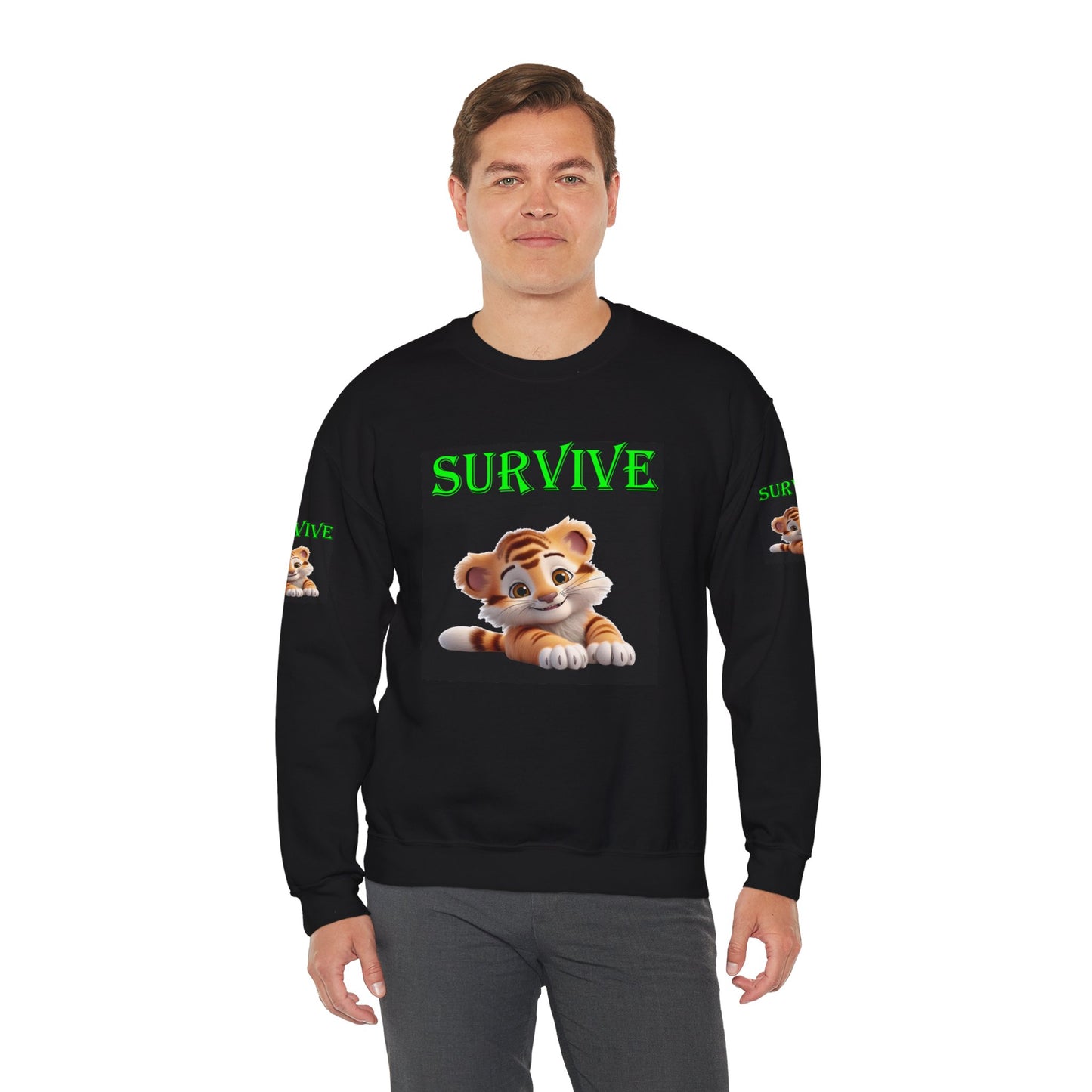 Princess Grace Survive Tiger Crewneck Sweatshirt for Animal Lovers