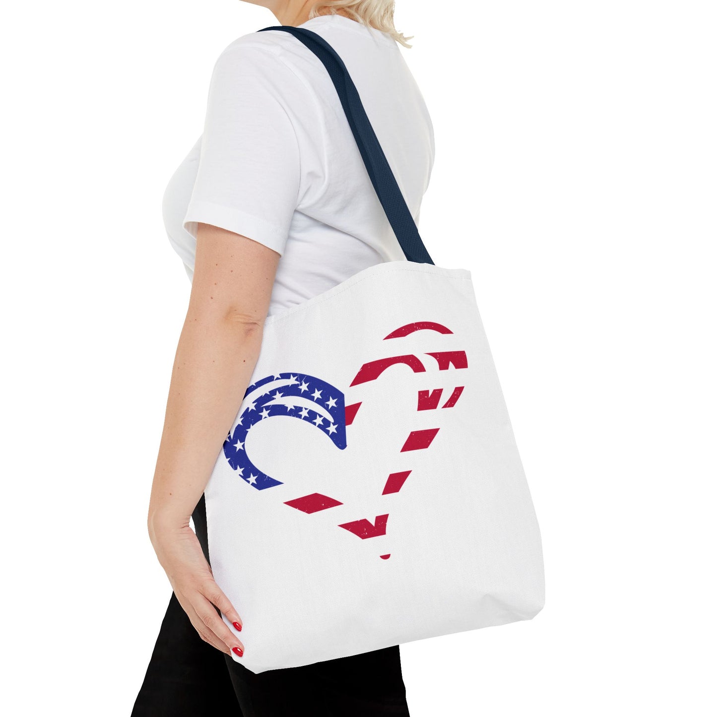 Princess Grace Patriotic Heart Tote Bag Ideal for Independence Day and Everyday Use