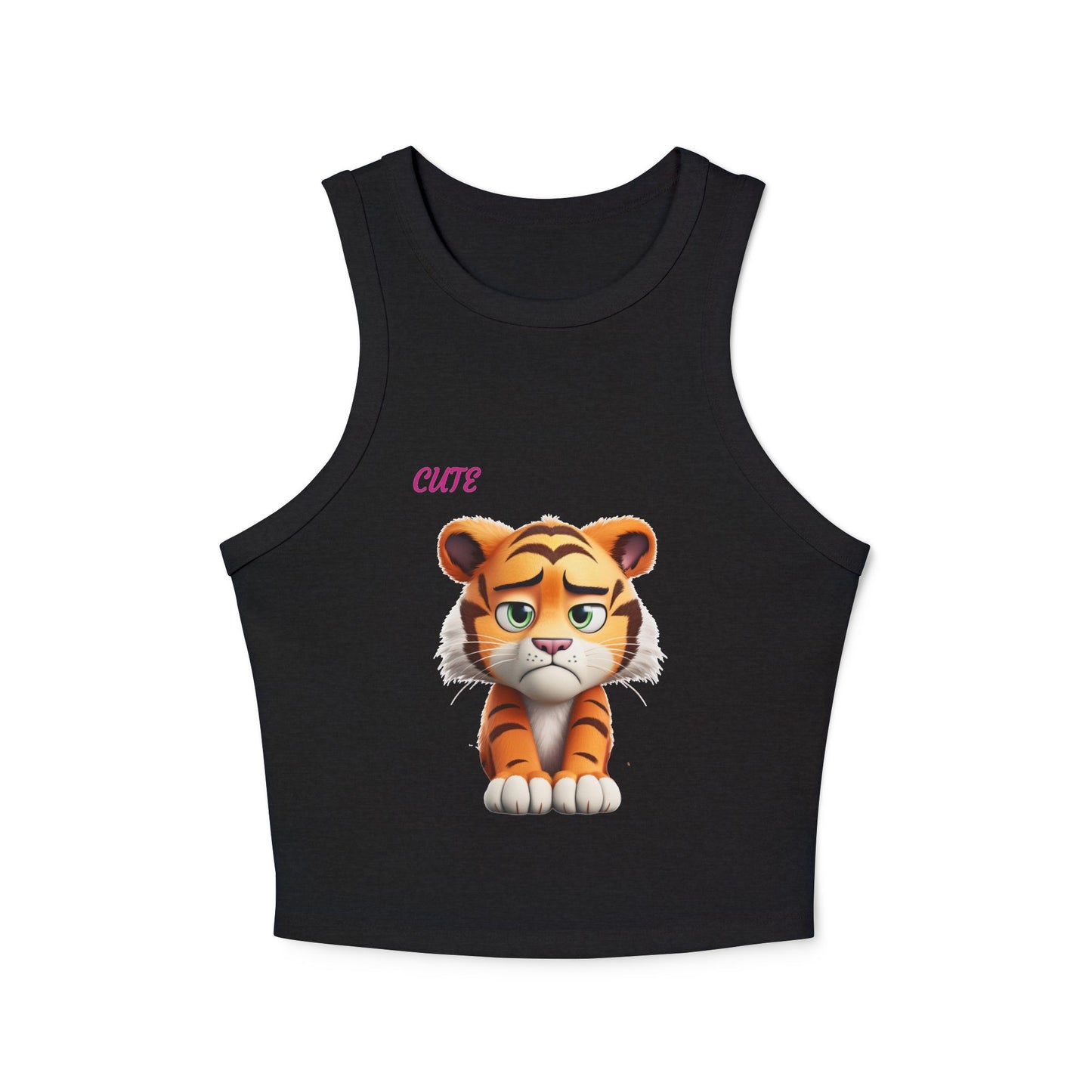 Princess Grace Cute Tiger Women's Micro Rib Racer Tank Top Stylish Summer Wear