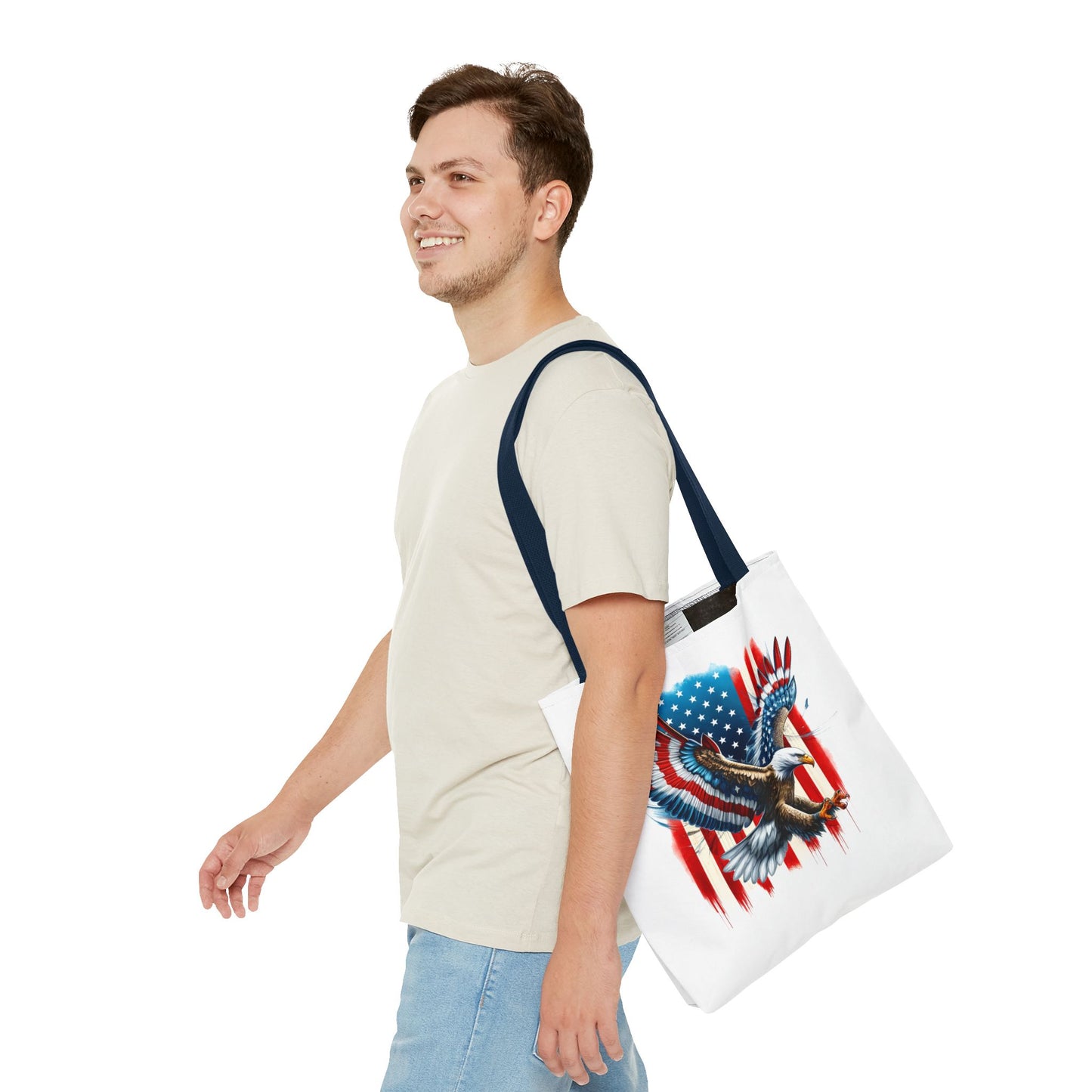 Princess Grace Patriotic Eagle Tote Bag USA Flag Design for Independence Day & Everyday Use
