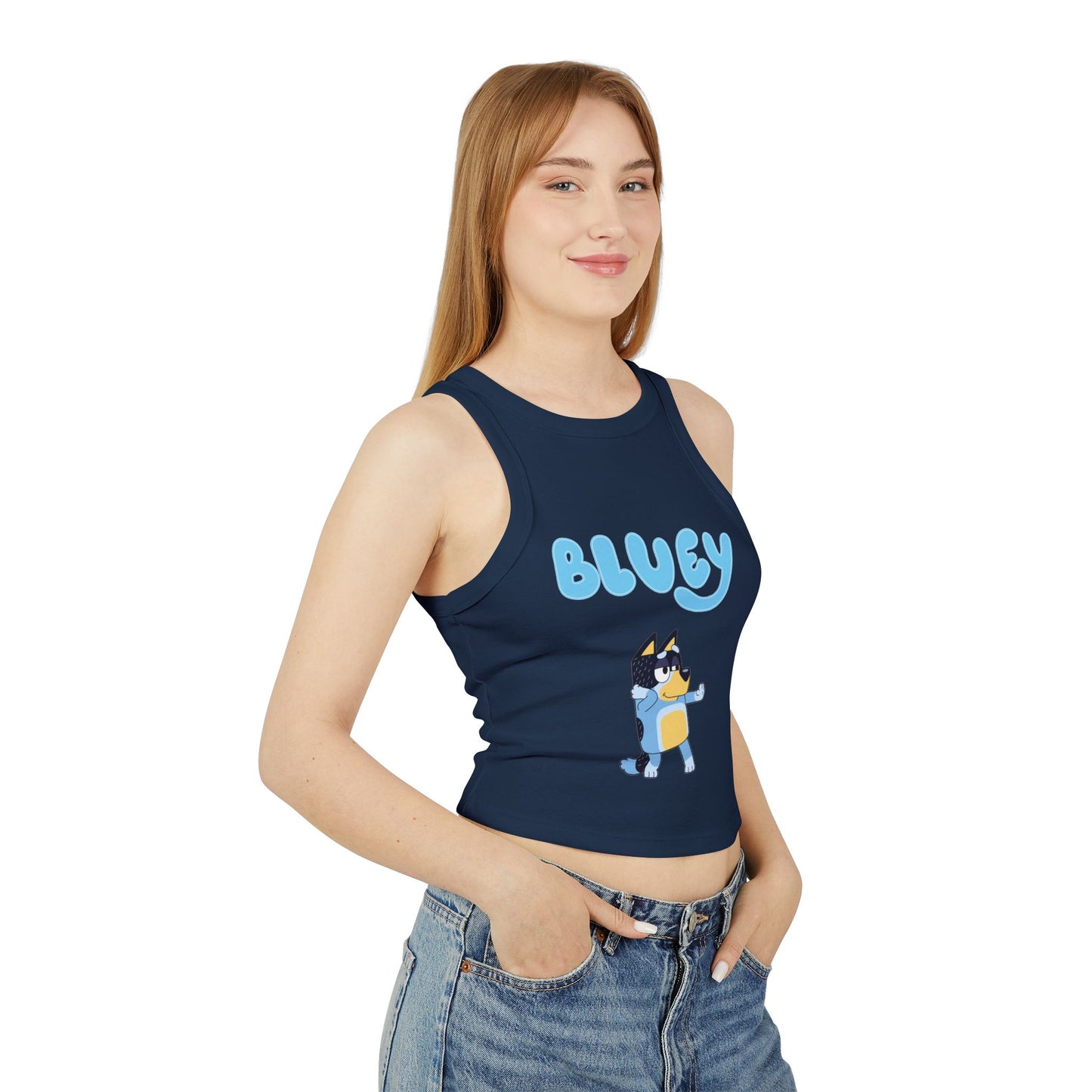 Princess Grace Bluey Inspired Women's Micro Rib Racer Tank Top Fun Summer Style
