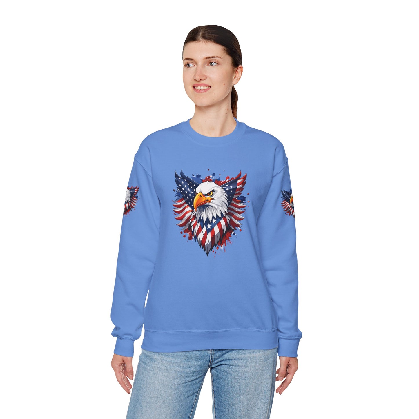 Princess Grace Patriotic Eagle Unisex Heavy Blend Crewneck Sweatshirt