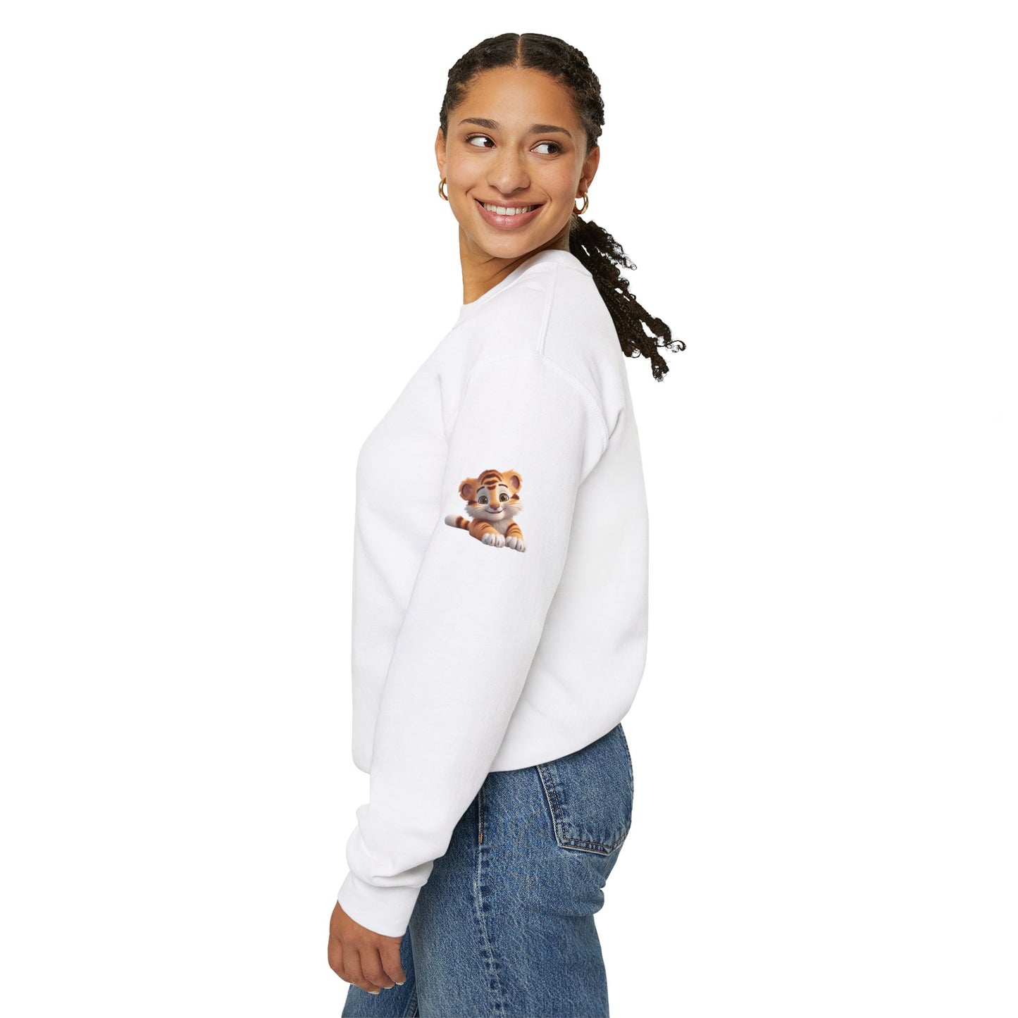 Princess Grace Cute Tiger Graphic Sweatshirt Unisex Heavy Blend Crewneck