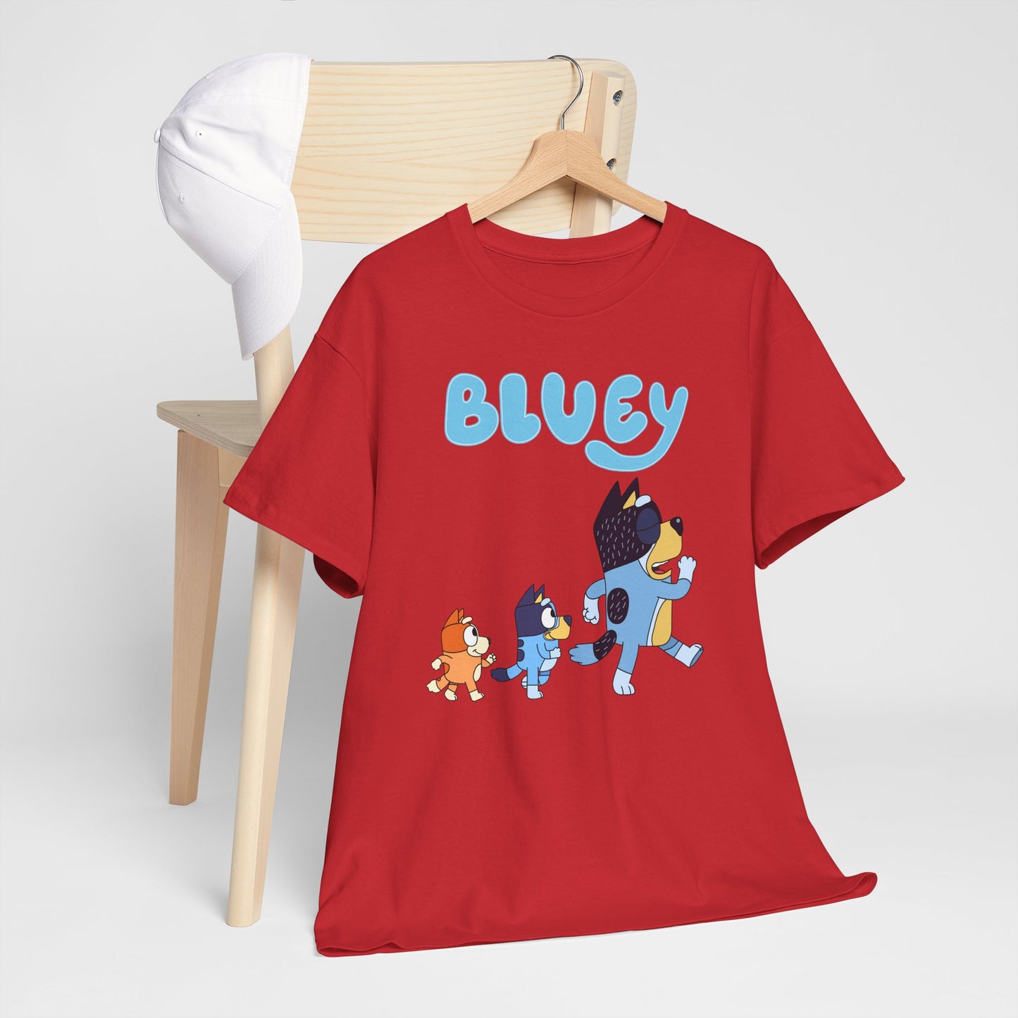 Princess Grace Bluey Unisex Heavy Cotton Tee Cute Cartoon T-Shirt for Kids and Adults