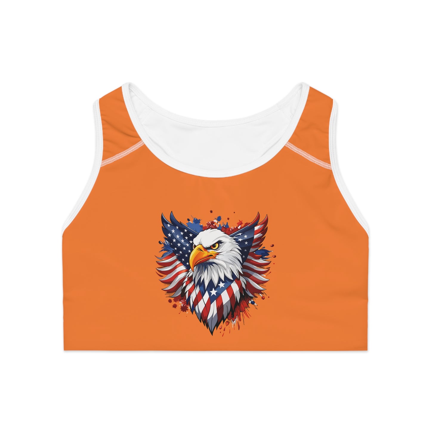 Princess Grace Patriotic Eagle Sports Bra for Active Women Fitness Apparel