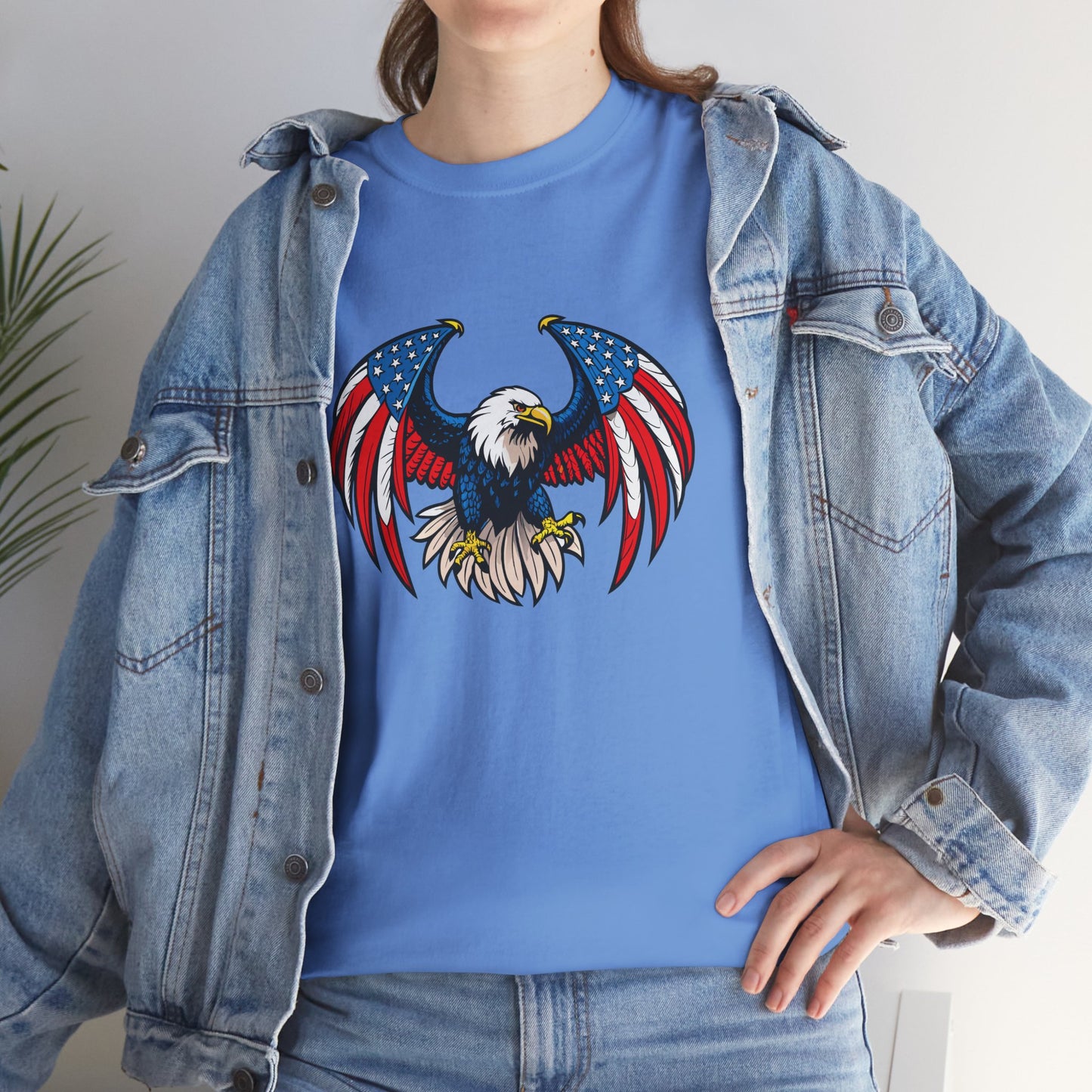 Princess Grace Patriotic Eagle Unisex Heavy Cotton Tee 4th of July Graphic T-Shirt