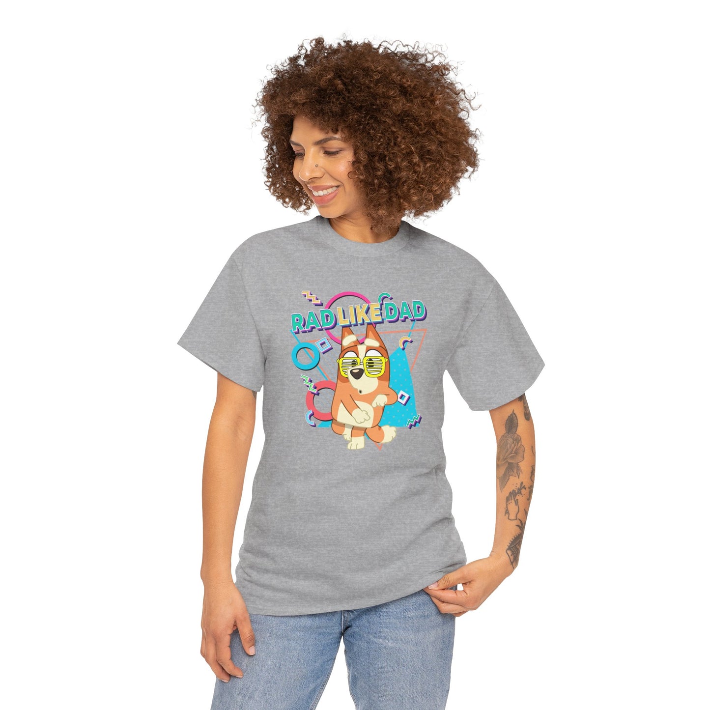 Princess Grace Bluer Rad Like Dad Fun Unisex Heavy Cotton Tee Graphic Tee for Everyday Wear and Gifts