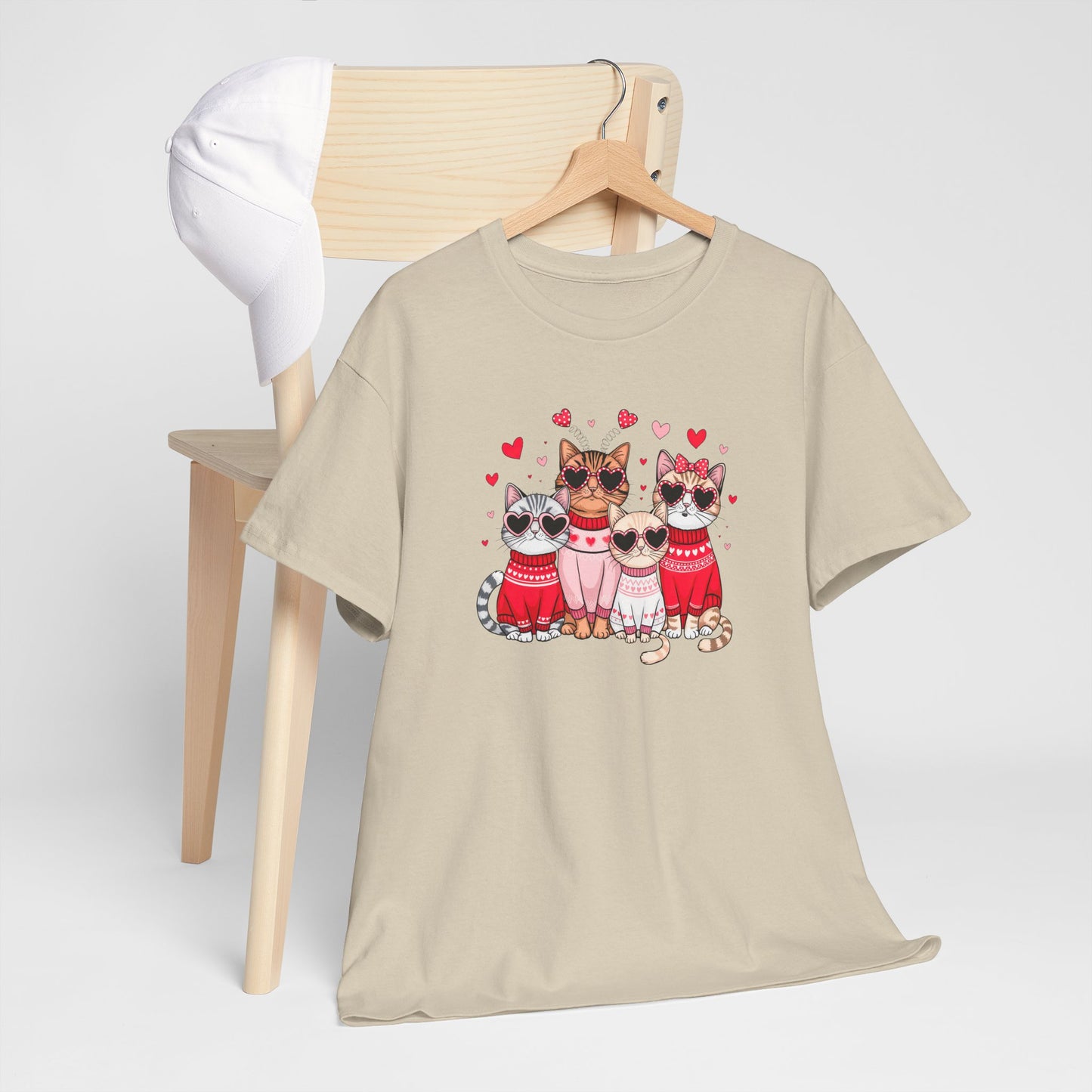 Princess Grace Cute Cat Lovers Unisex Heavy Cotton Tee Adorable Cats in Sweaters