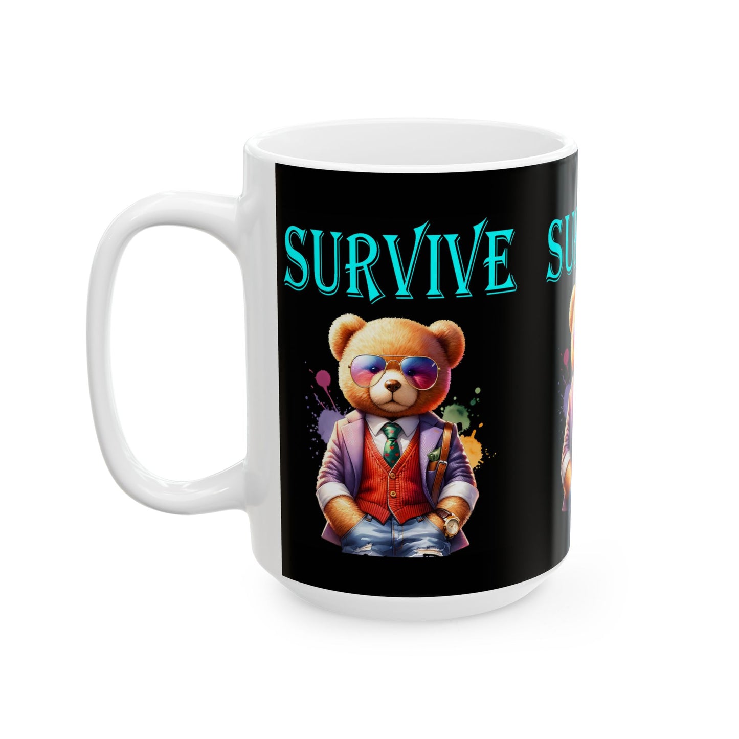 Princess Grace Cool Bear Survival Ceramic Mug Unique Animal Coffee Cup for Teddy Bear Lovers