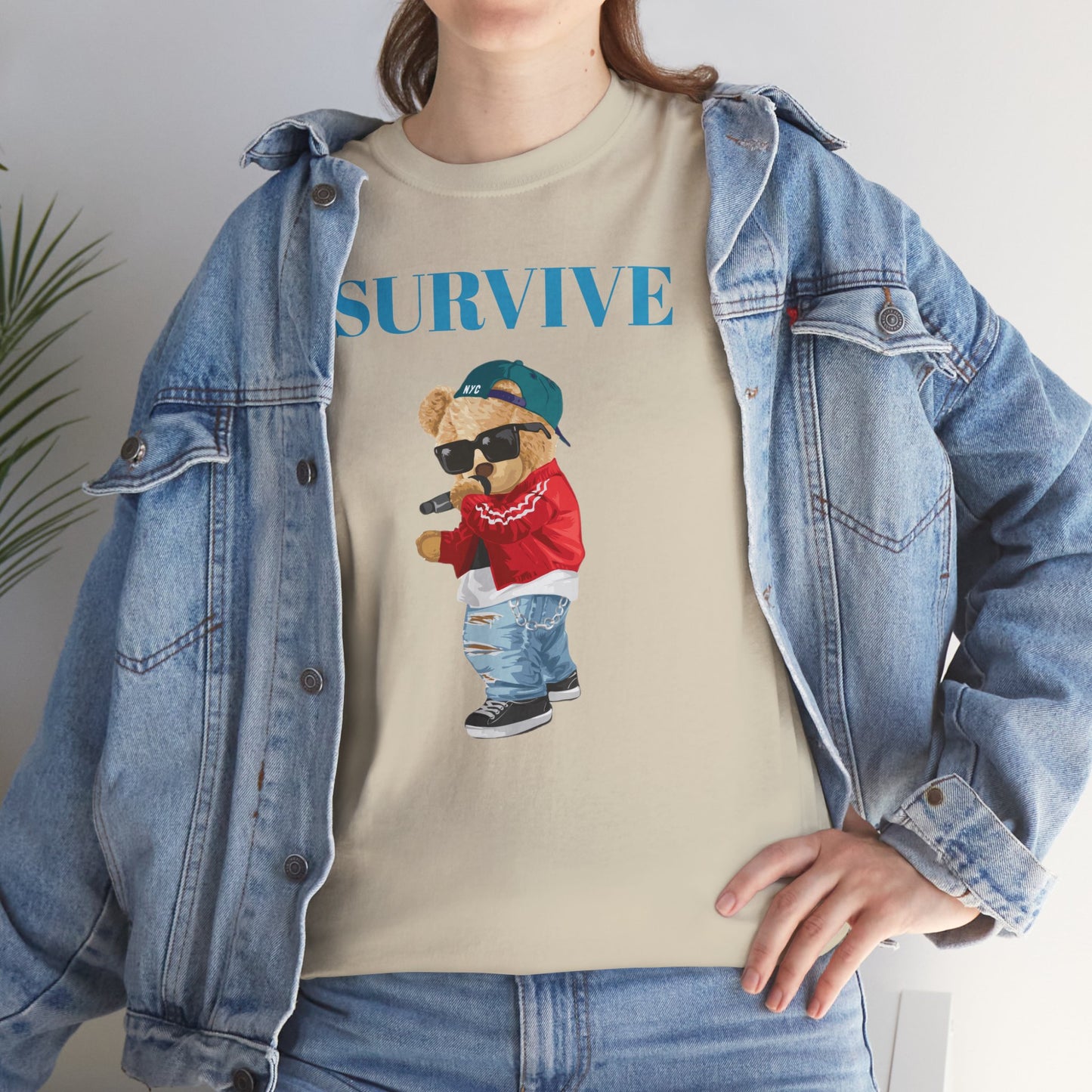 Princess Grace Survive Bear Unisex Heavy Cotton Tee Trendy Casual Wear