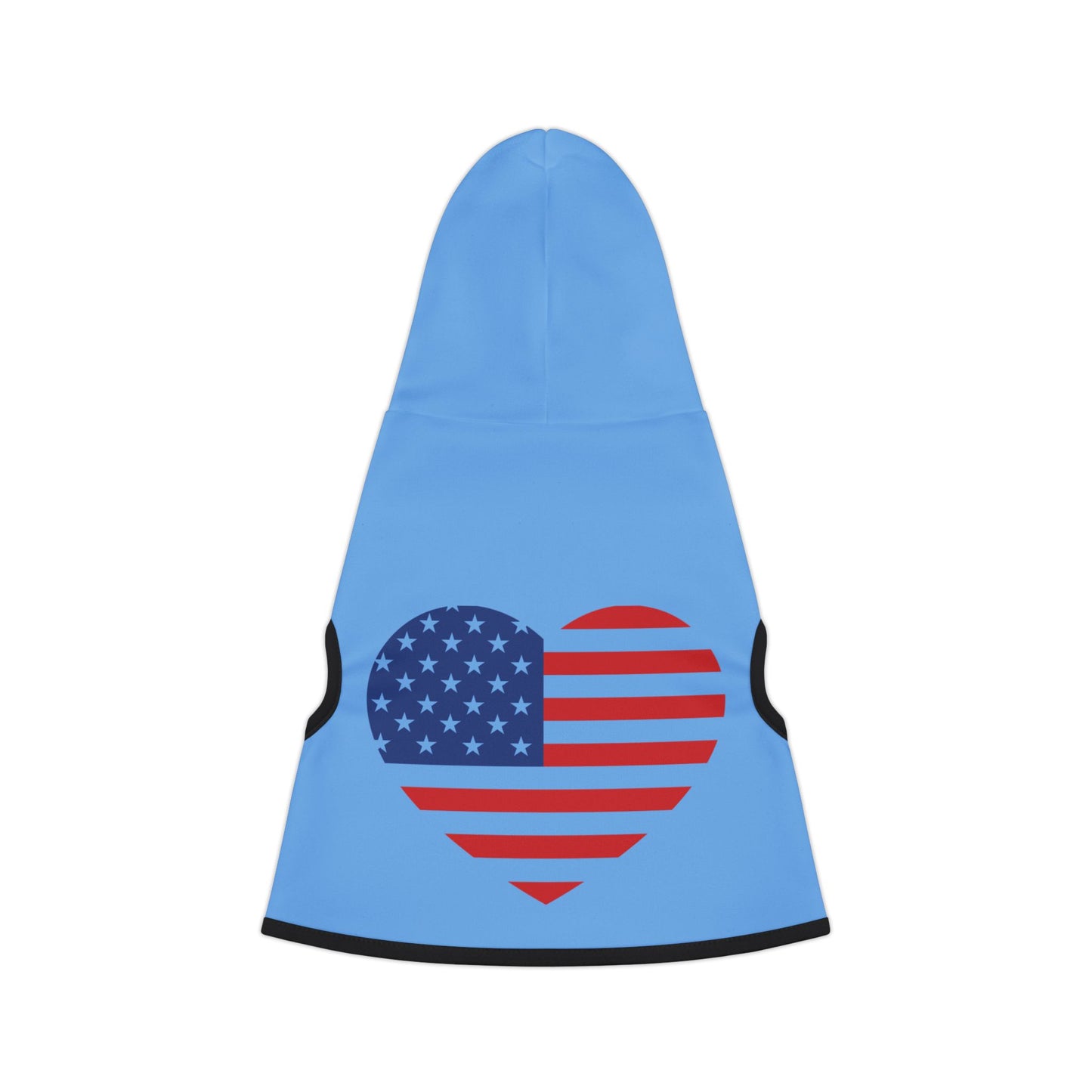 Princess Grace Patriotic Pet Hoodie with Heart Design Perfect for Holidays & Celebrations