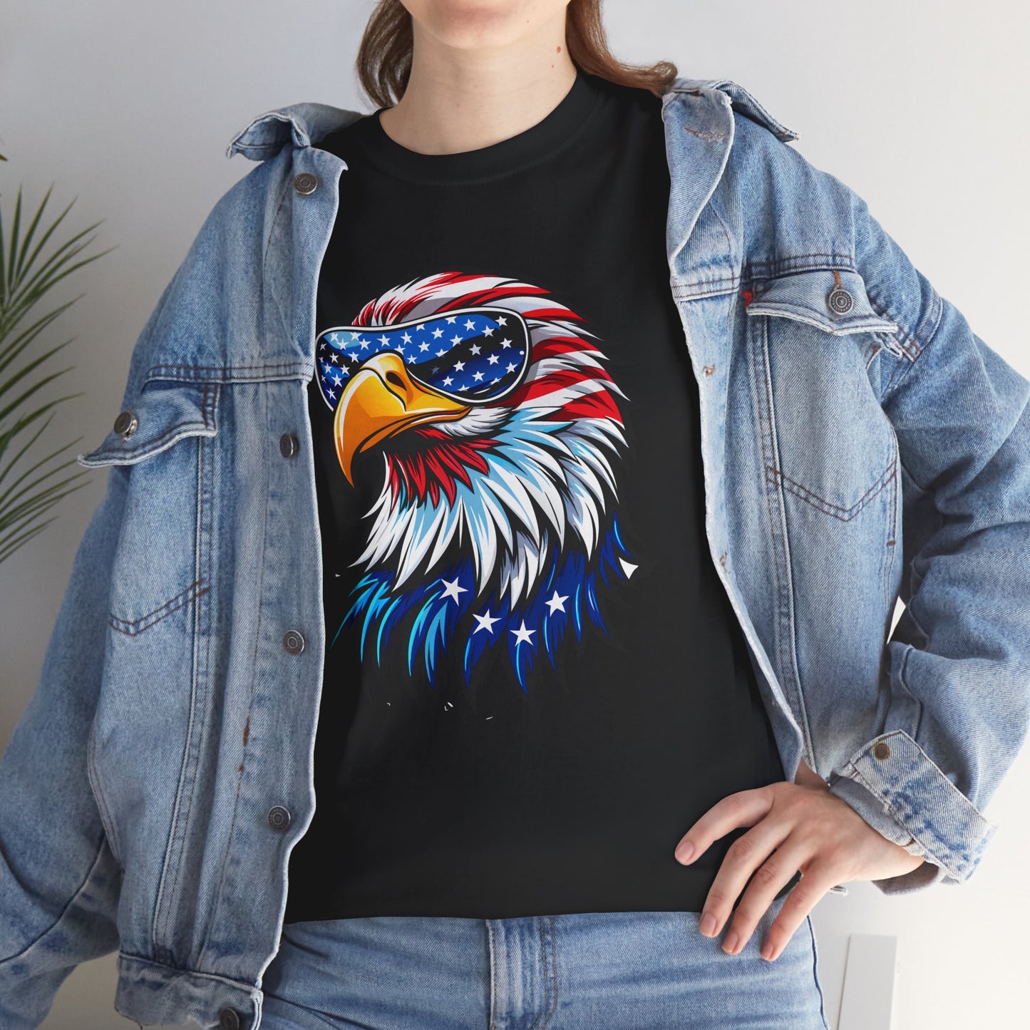 Princess Grace Patriotic Eagle Unisex Heavy Cotton Tee 4th of July Spirit