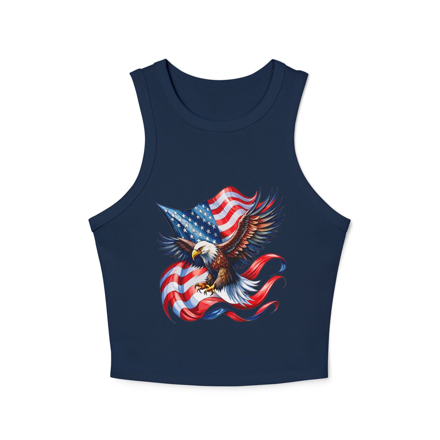 Princess Grace Patriotic Eagle Racer Tank Top for Women USA Design