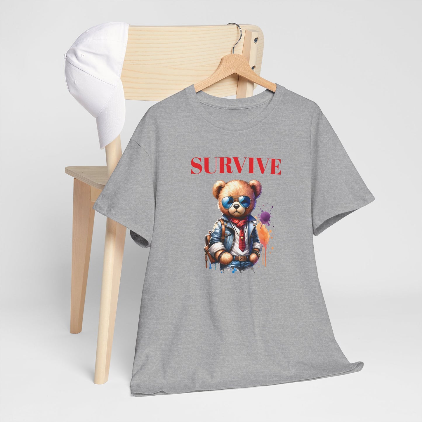 Princess Grace Survive Bear Unisex Heavy Cotton Tee