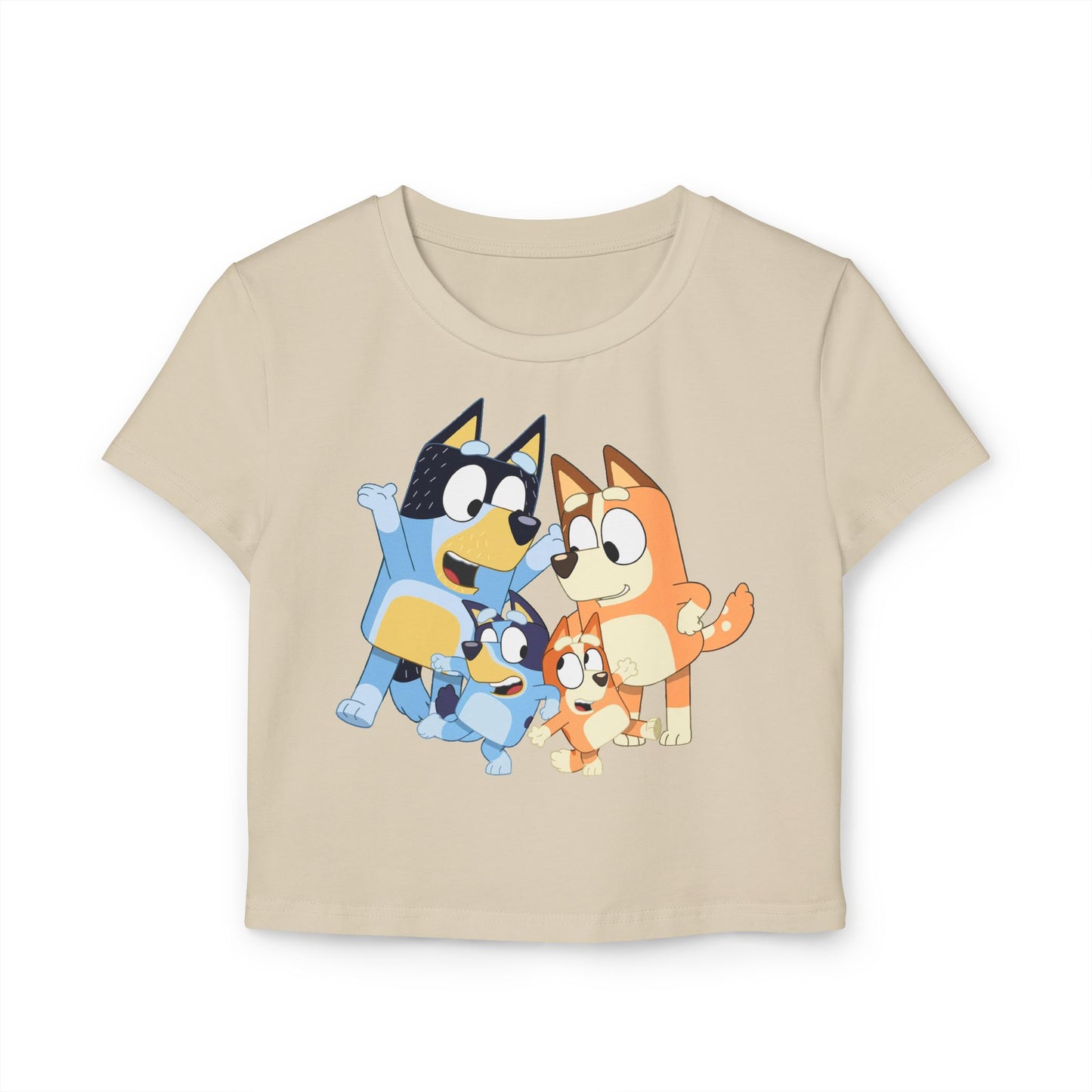 Princess Grace Bluey Family Women's Baby Tee Cute Kids' Cartoon Graphic T-Shirt