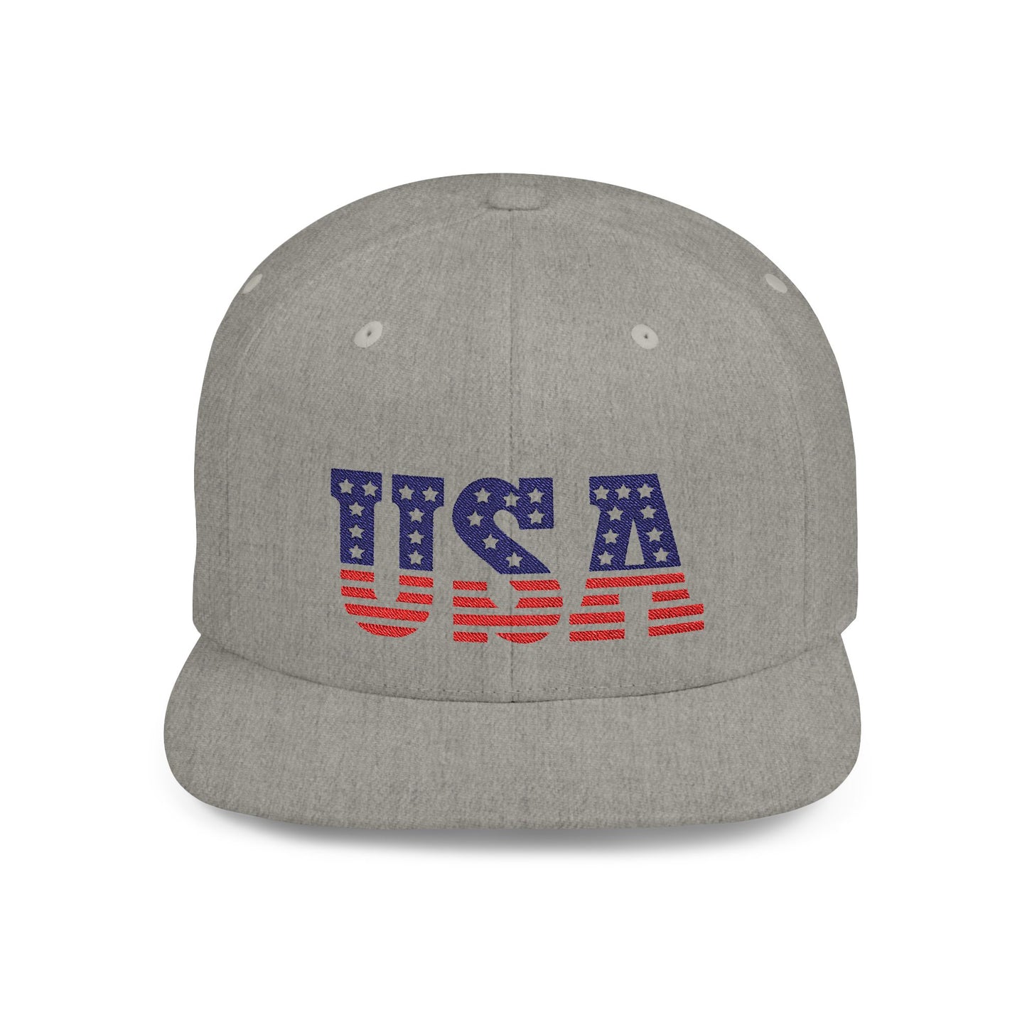 Princess Grace USA Flag Flat Bill Snapback Cap Patriotic Adjustable Hat for Summer Celebrations