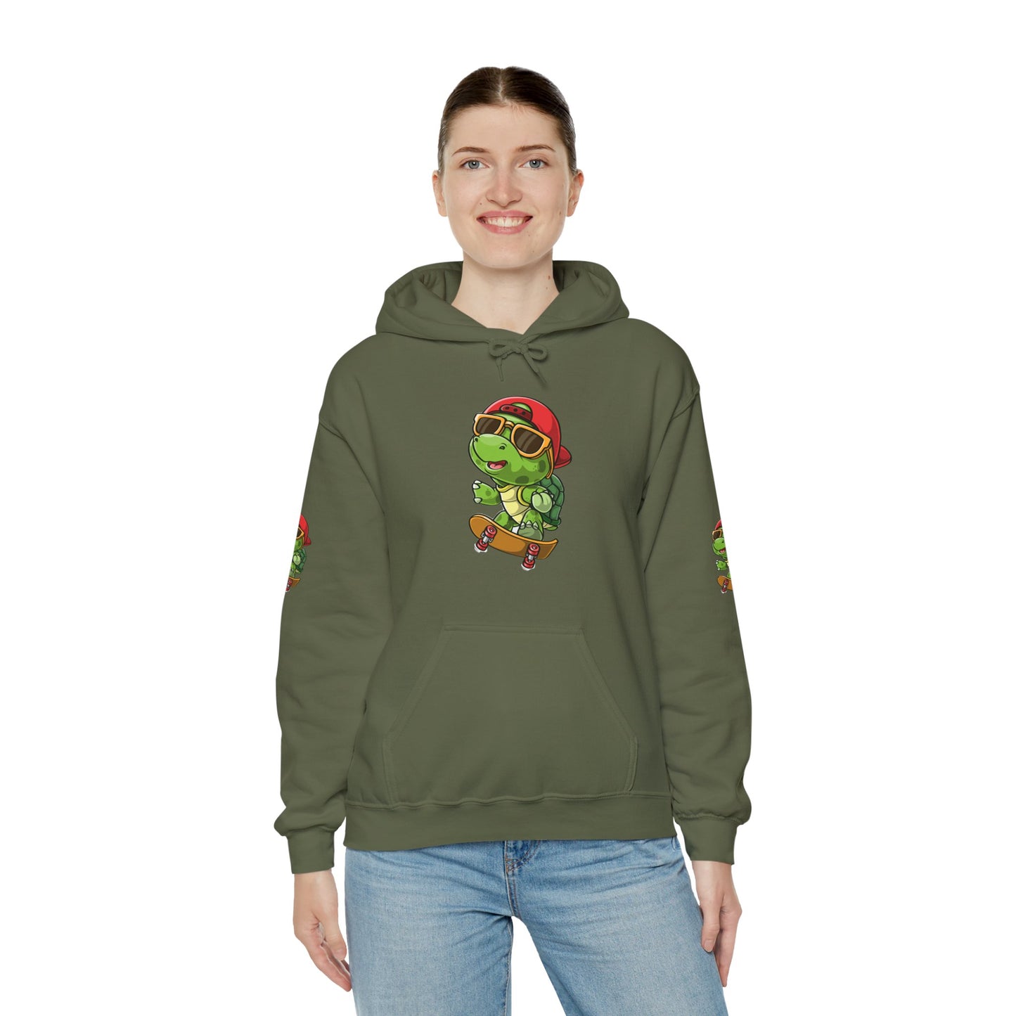 Princess Grace Cool Skateboarding Turtle Unisex Hoodie Fun and Stylish