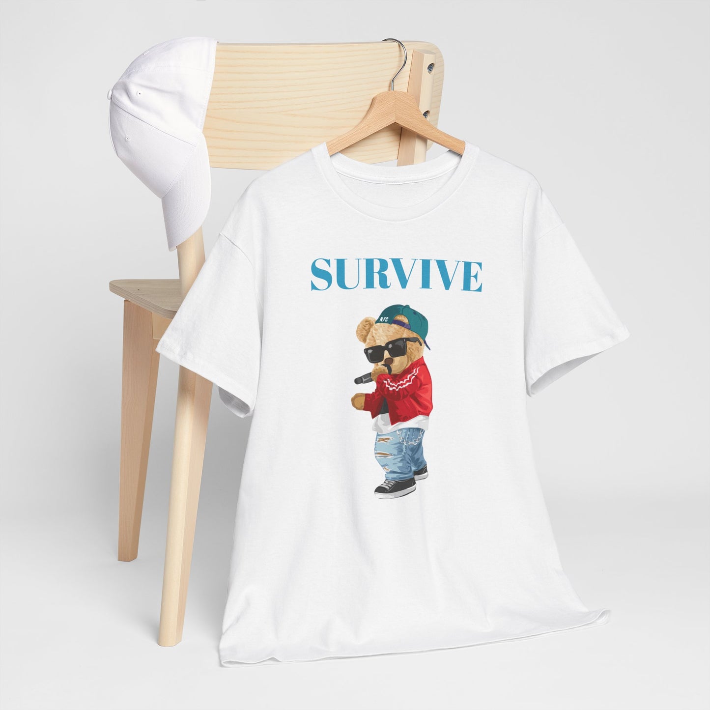 Princess Grace Survive Bear Unisex Heavy Cotton Tee Trendy Casual Wear
