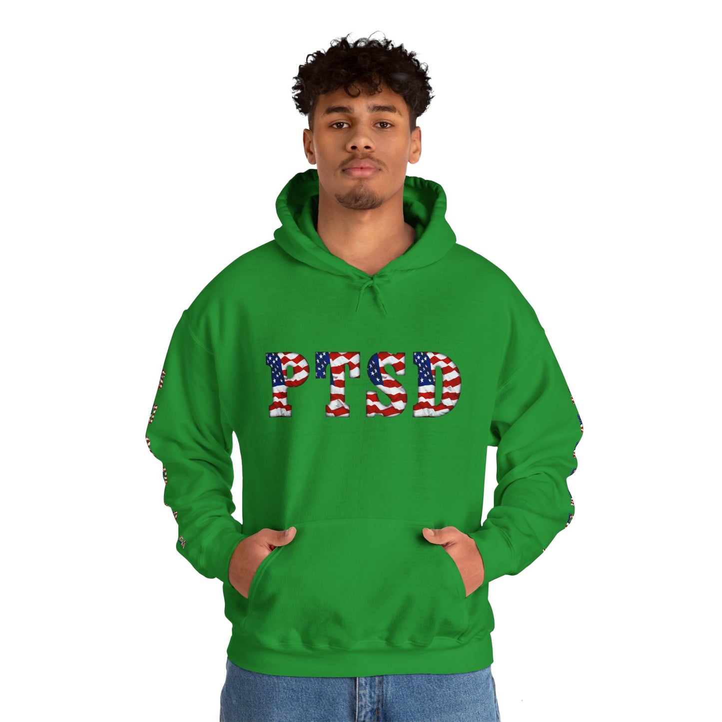 Princess Grace PTSD Awareness Unisex Heavy Blend Hoodie Support Survivors with American Flag Design