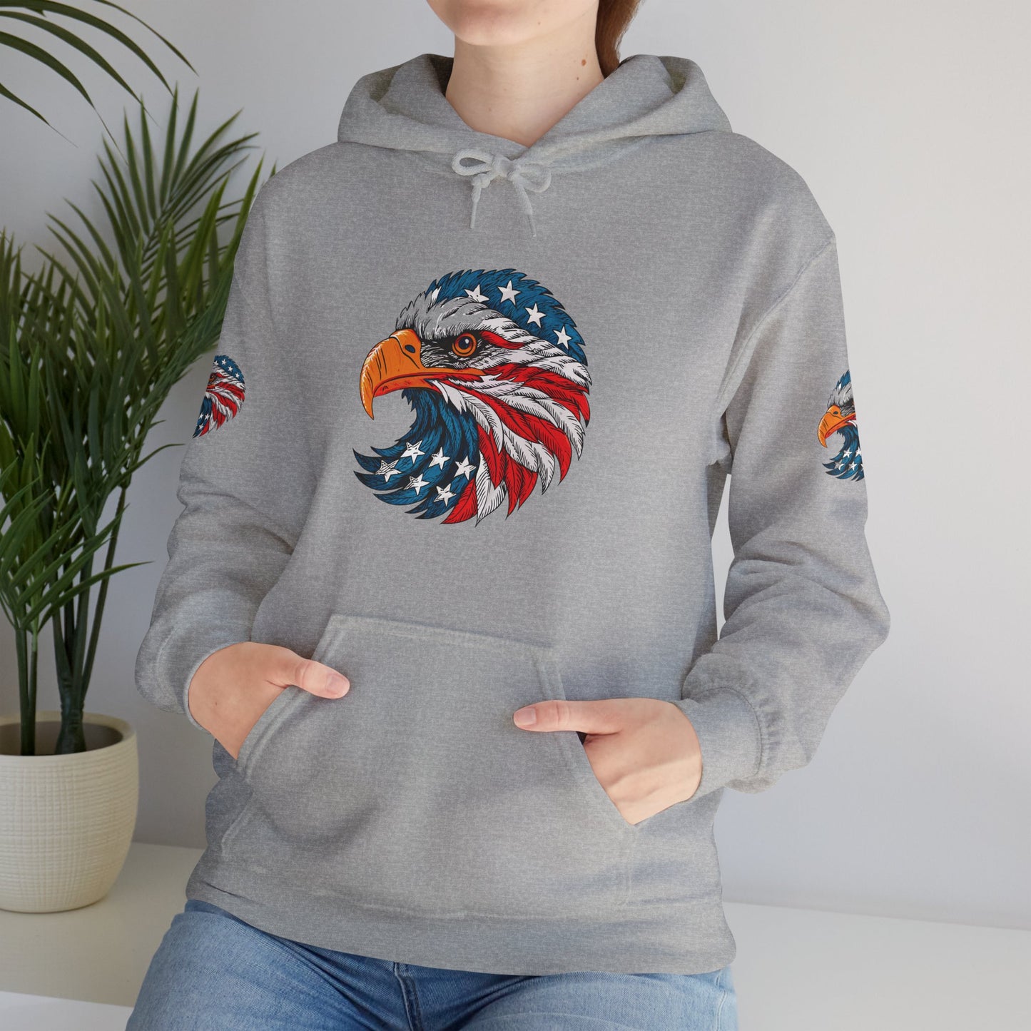 Princess Grace Patriotic Eagle Hoodie Unisex Heavy Blend Sweatshirt