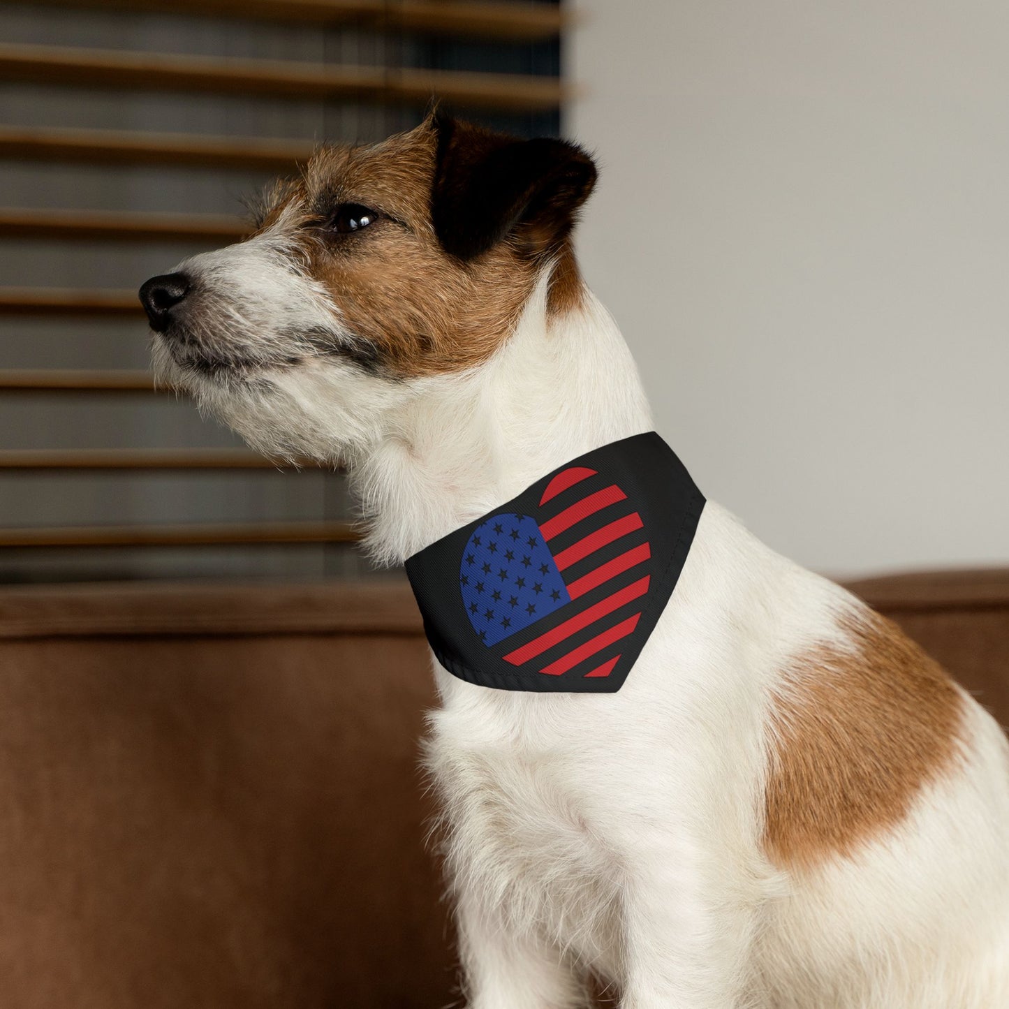 Princess Grace Patriotic Pet Bandana Collar American Flag Heart Design for Dogs