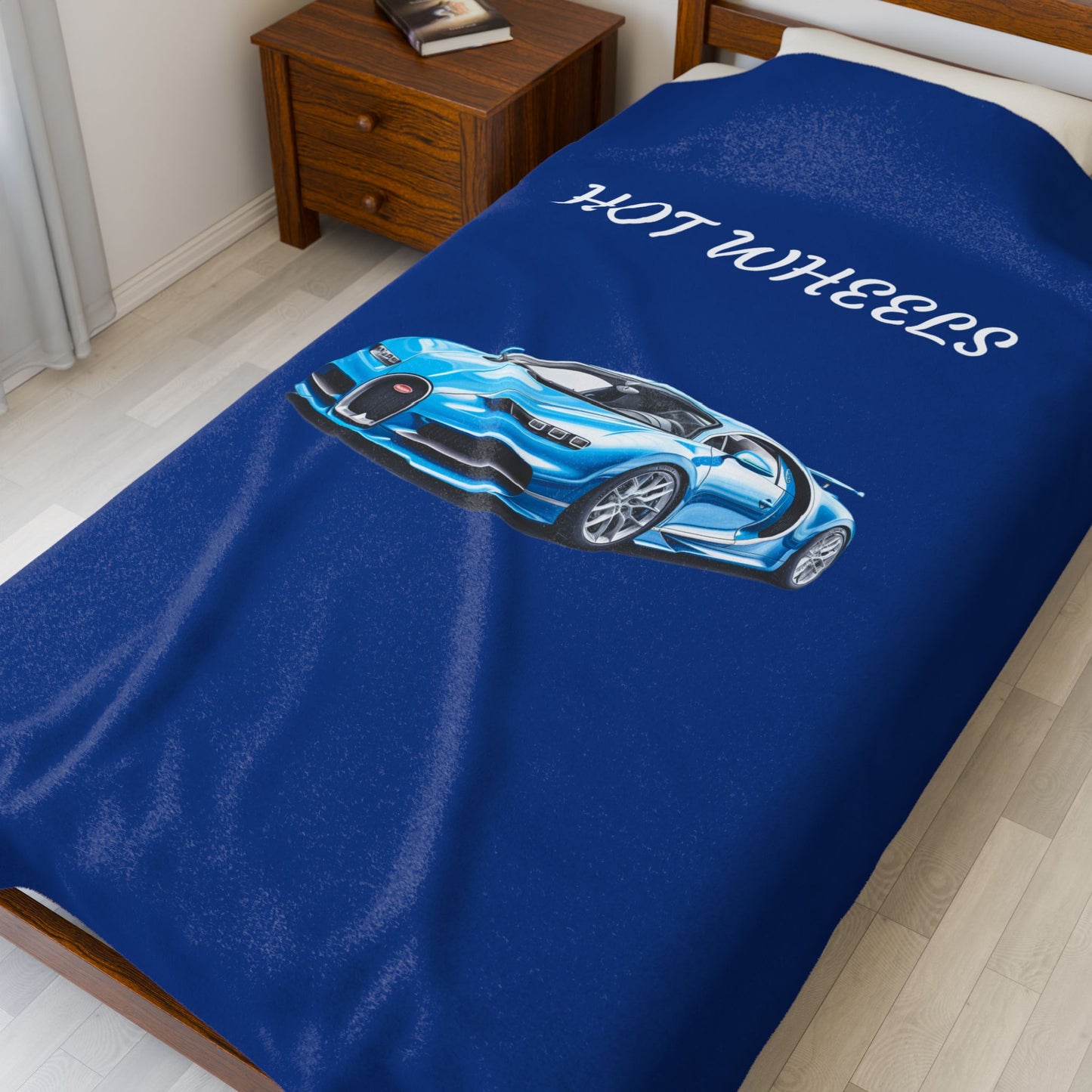 Princess Grace Hot Wheels Velveteen Plush Blanket Cozy Kids Throw for Car Lovers