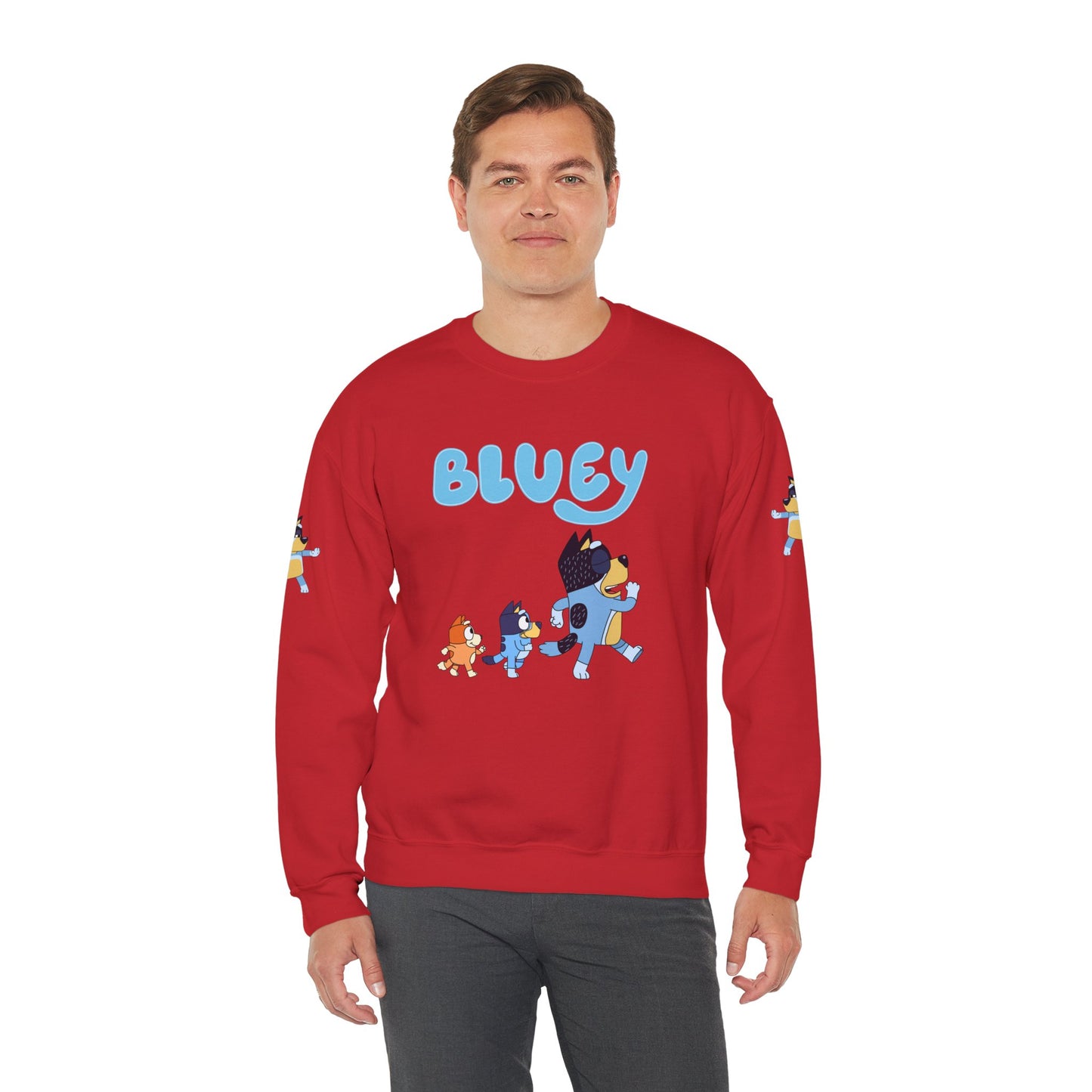 Princess Grace Bluey Family Unisex Crewneck Sweatshirt Cozy Cartoon Apparel
