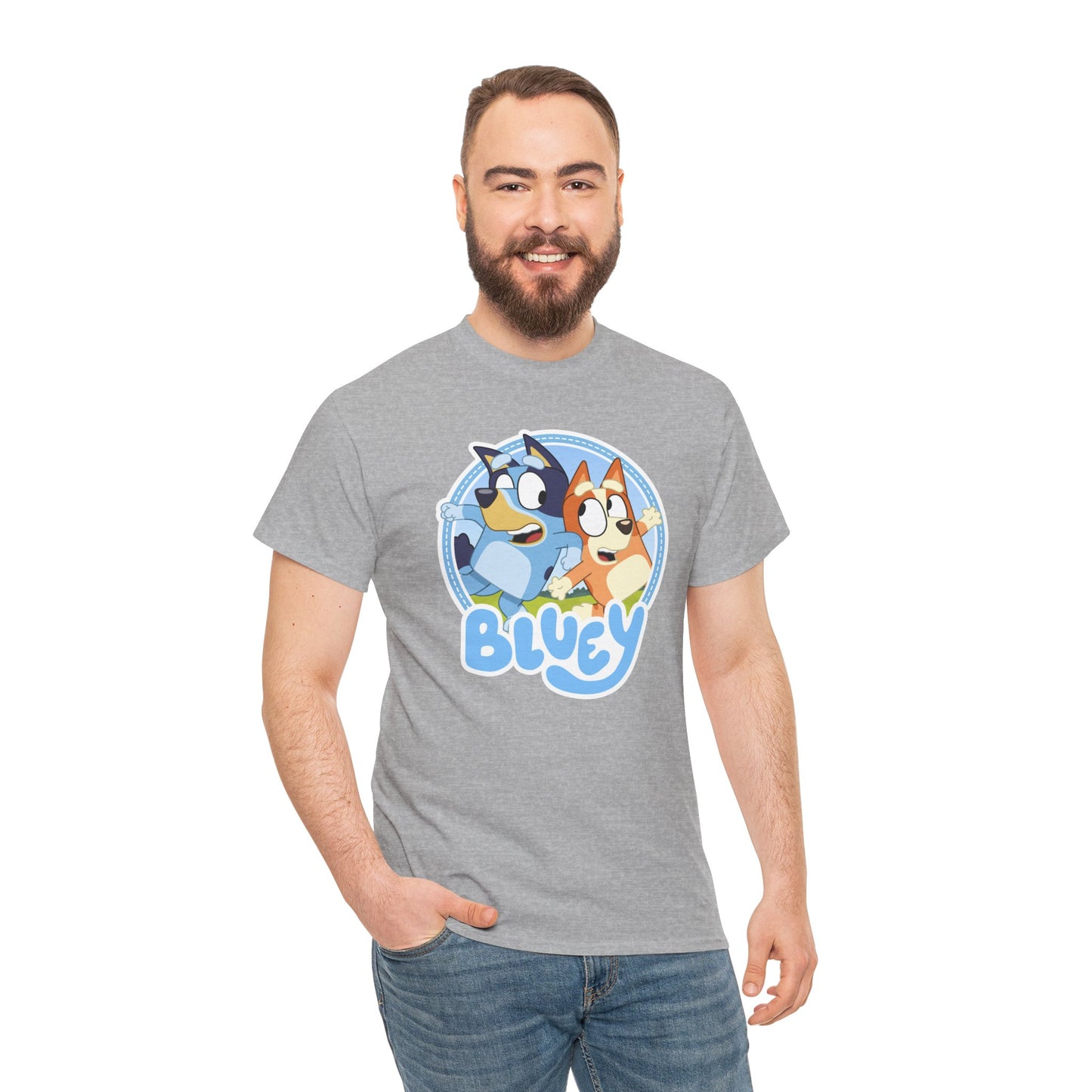 Princess Grace Bluey Fun Unisex Heavy Cotton Tee Perfect Gift for Kids and Cartoon Lovers