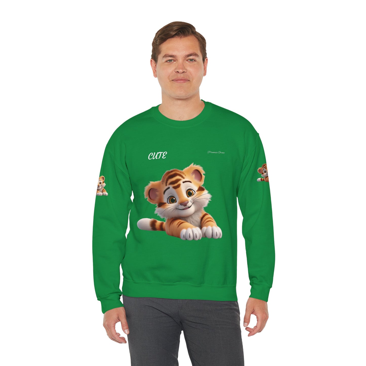 Princess Grace Cute Tiger Unisex Heavy Blen Crewneck Sweatshirt