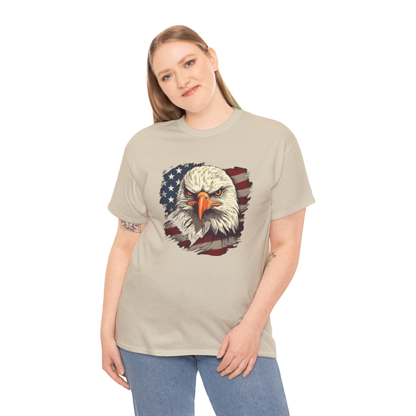Princess Grace Patriotic Eagle Graphic Tee Unisex Heavy Cotton T-Shirt