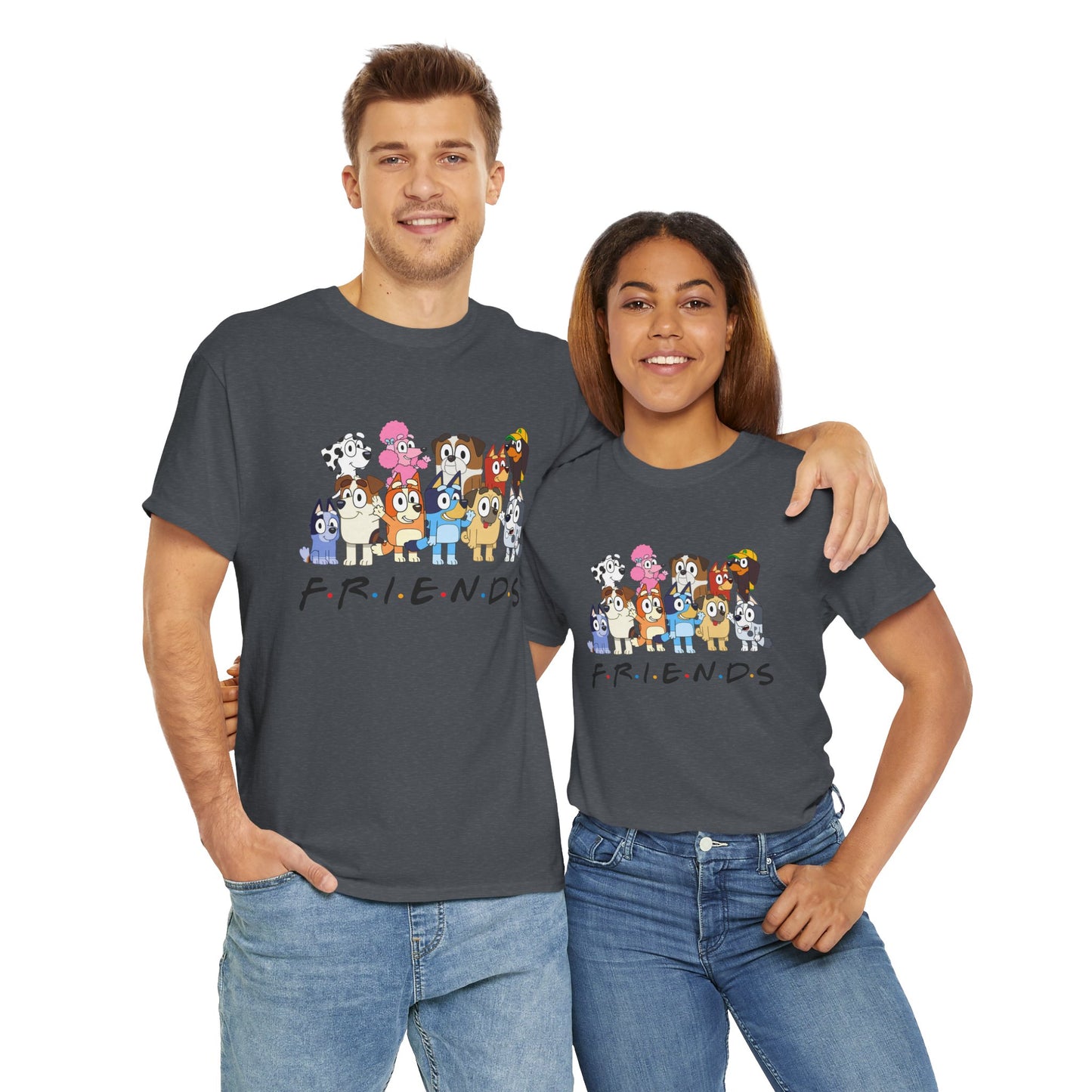 Princess Grace Bluey Friends Cartoon Unisex Heavy Cotton Tee Fun & Playful Design