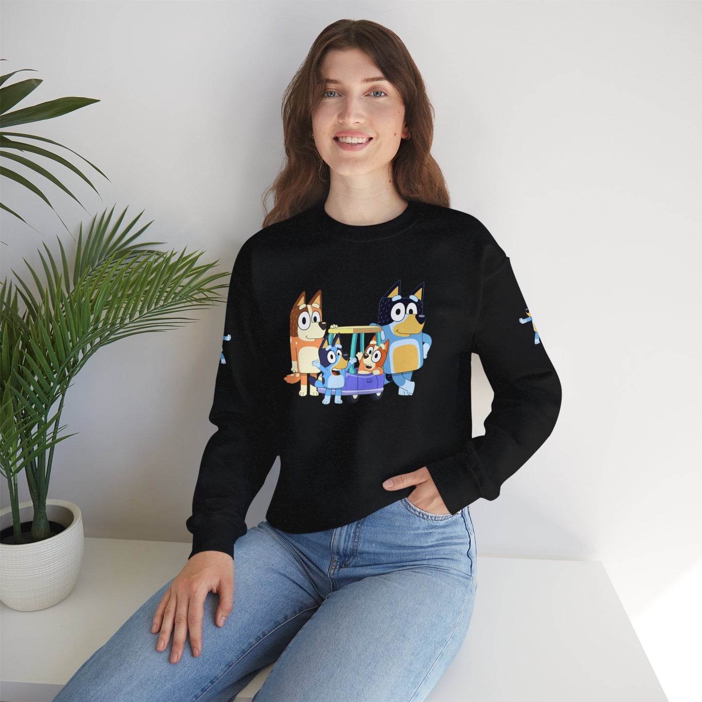 Princess Grace Bluey Cozy Cartoon Crewneck Sweatshirt for Kids and Families Perfect for Playtime and Pajama Days