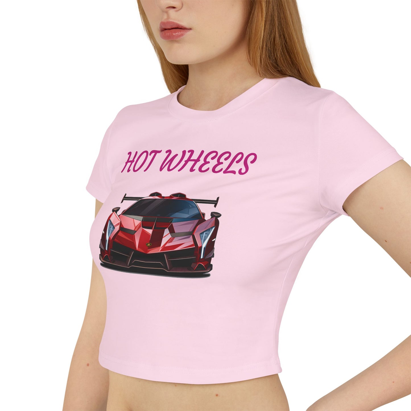 Princess Grace Hot Wheels Women's Baby Tee Stylish Sports Car Graphic T-Shirt