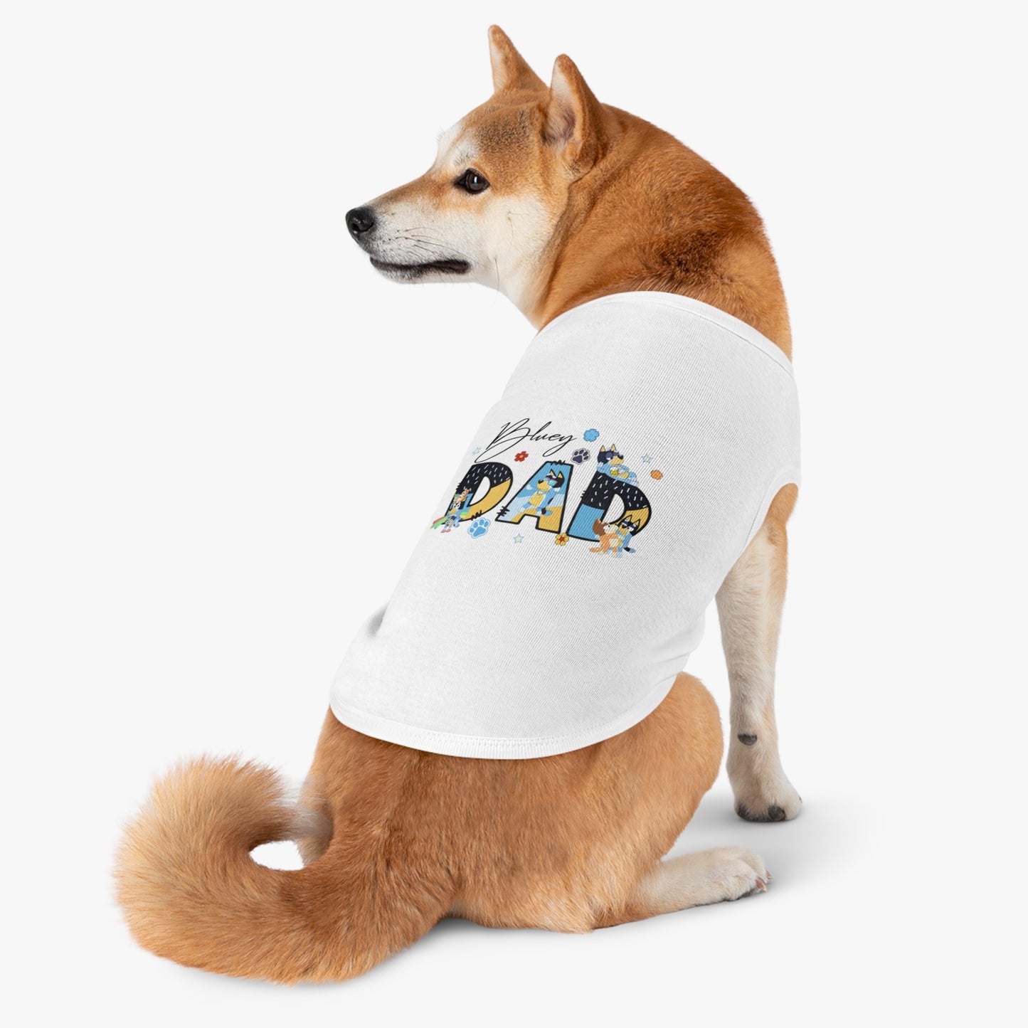 Princess Grace Adorable Bluey Dad Pet Tank Top Fun and Stylish Dog Apparel