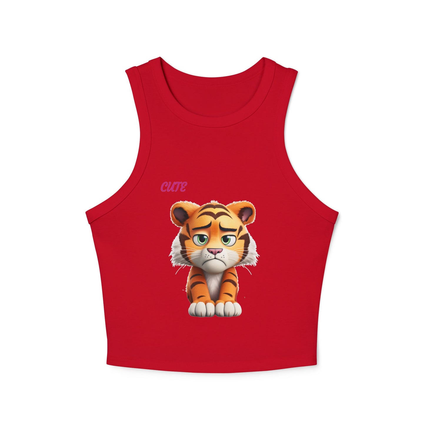 Princess Grace Cute Tiger Women's Micro Rib Racer Tank Top Stylish Summer Wear
