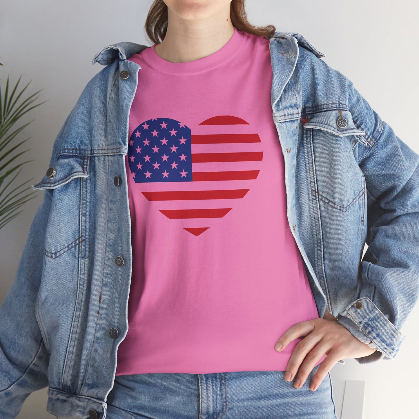Princess Grace Patriotic Heart Unisex Heavy Cotton Tee Celebrate Freedom in Style
