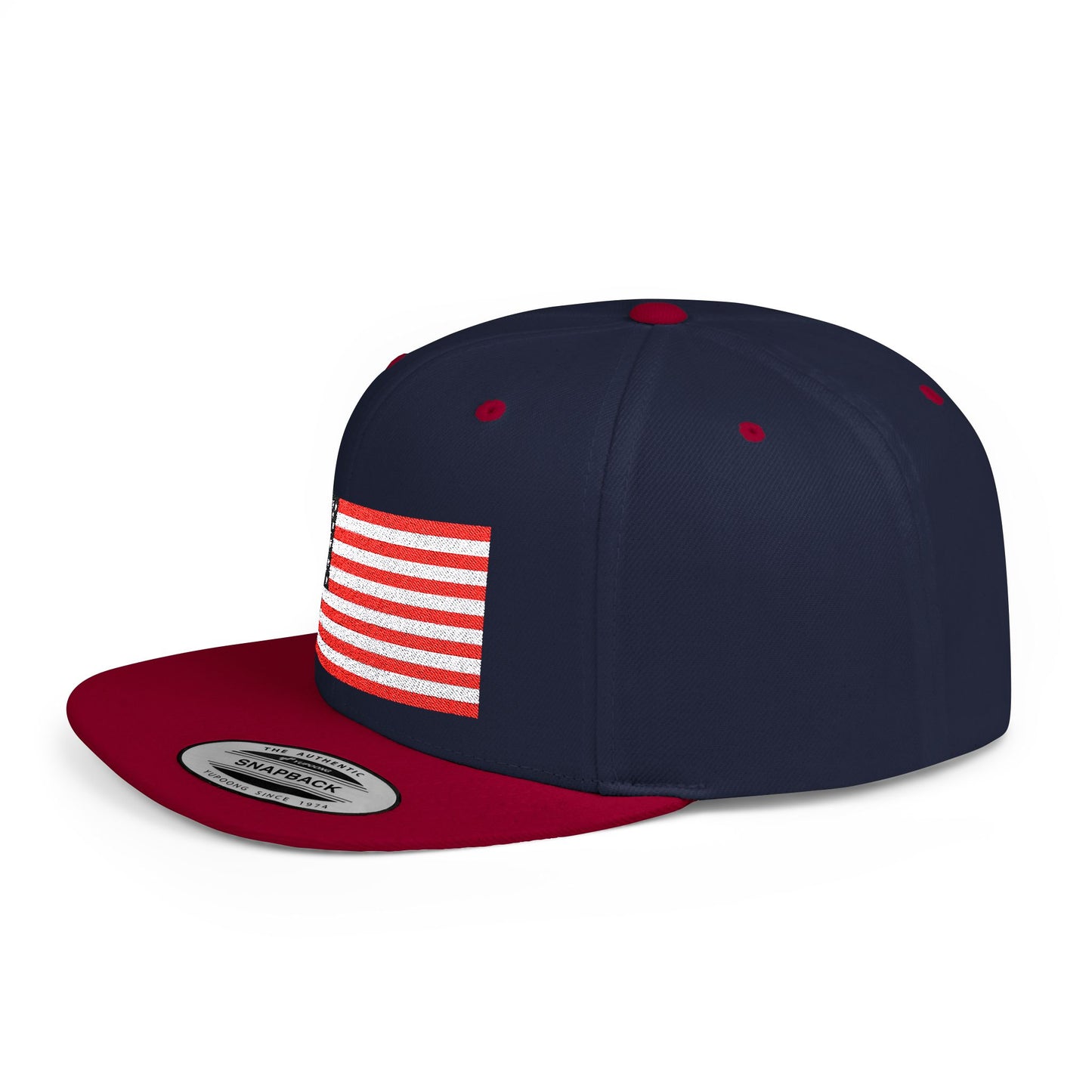 Princess Grace Patriotic Flat Bill Snapback Hat American Flag Design