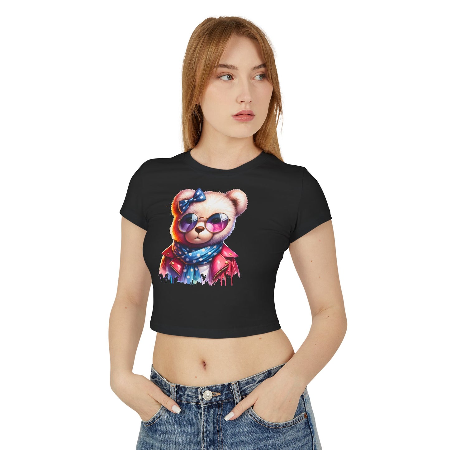 Princess Grace Cute Bear Sunglasses Baby Tee Trendy