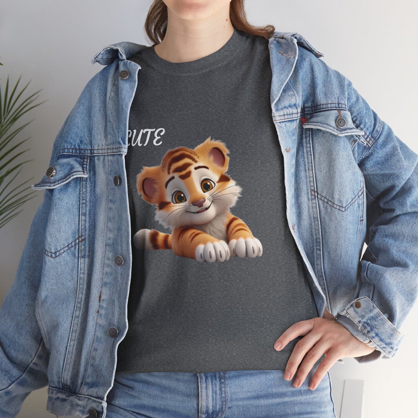 Princess Grace Cute Tiger Graphic Unisex Heavy Cotton Tee Perfect for Animal Lovers