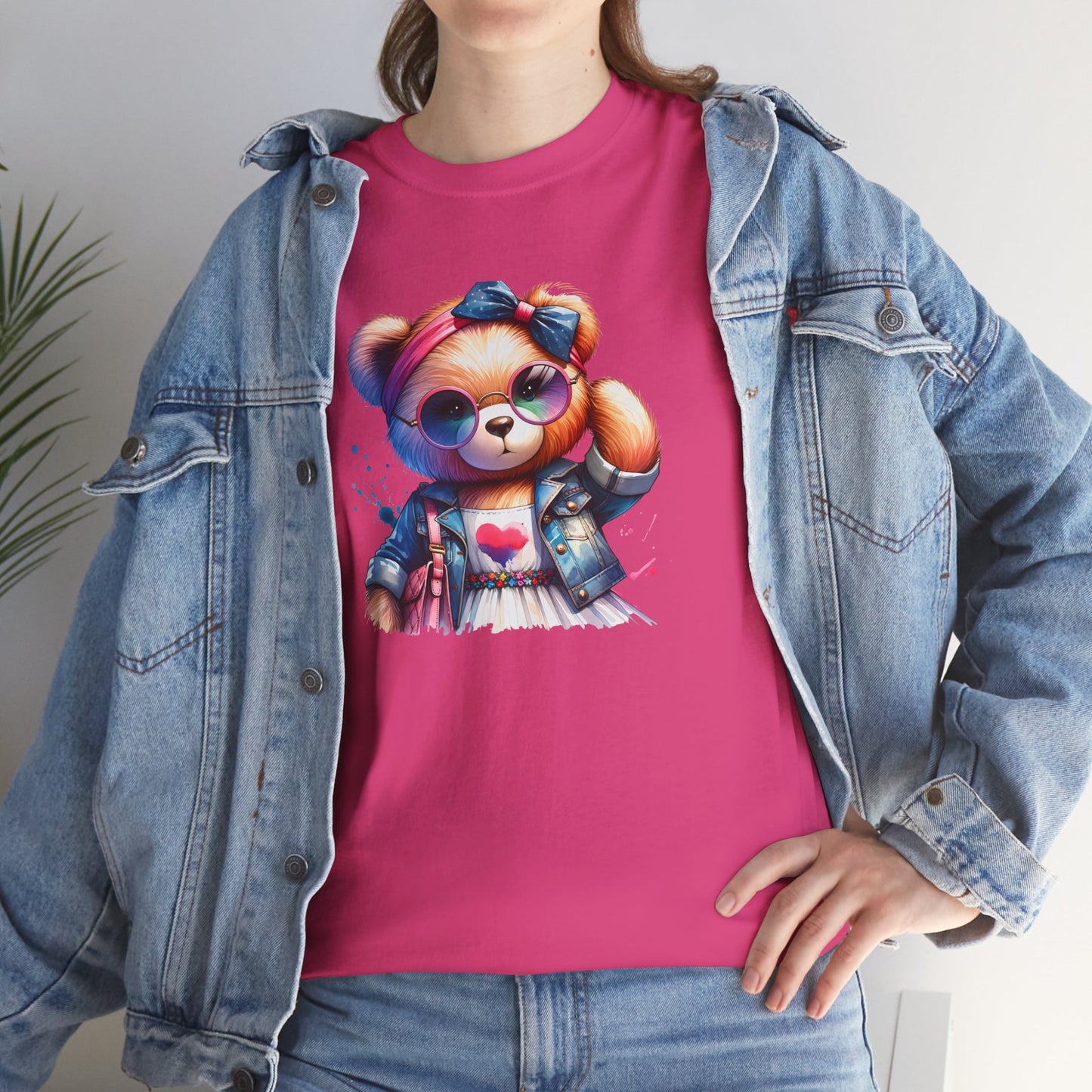 Princess Grace Cute Teddy Bear Unisex Heavy Cotton Tee Playful Graphic T-Shirt for All Ages