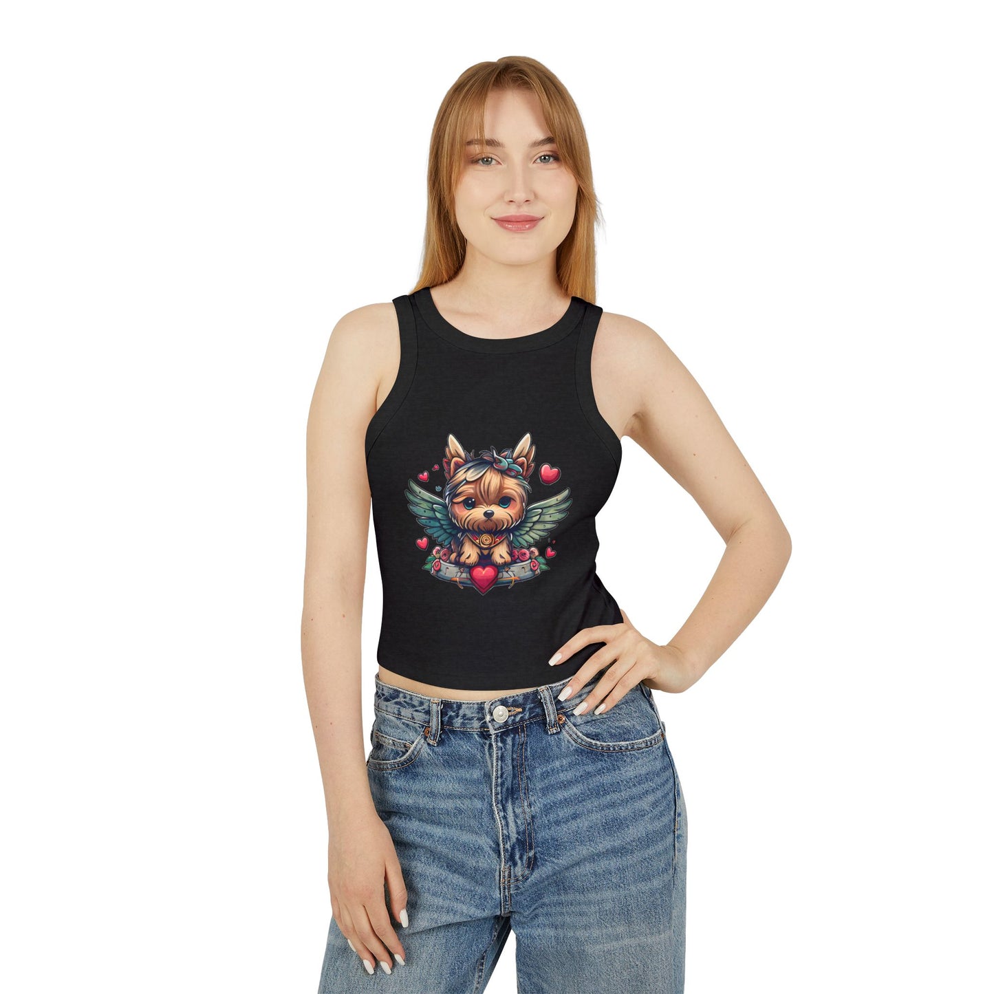 Princess Grace Cute Puppy Graphic Racerback Tank Top for Dog Lovers