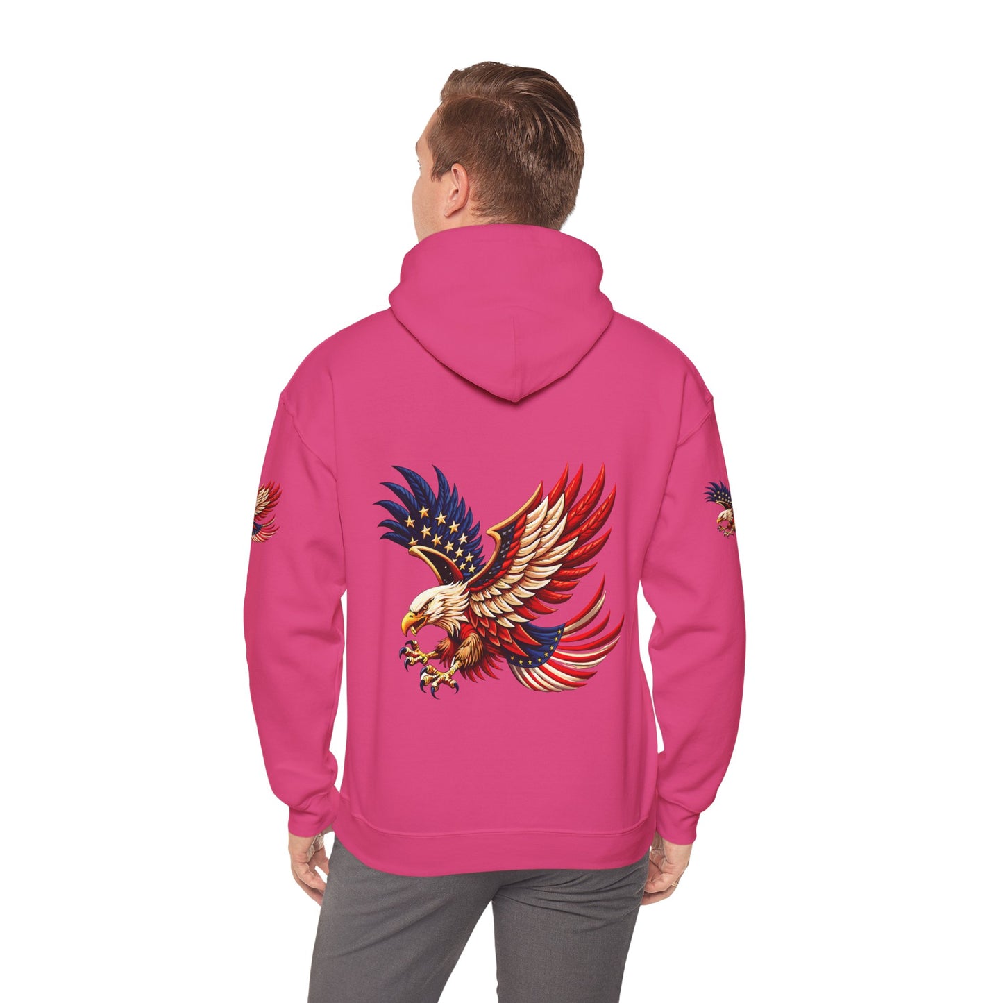 Princess grace Patriotic Eagle Hooded Sweatshirt Unisex Heavy Blend